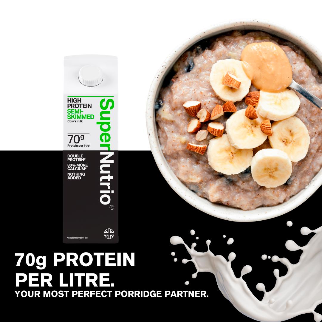 SuperNutrio High Protein Semi Skimmed Cow's Milk 1L thumbnail 2