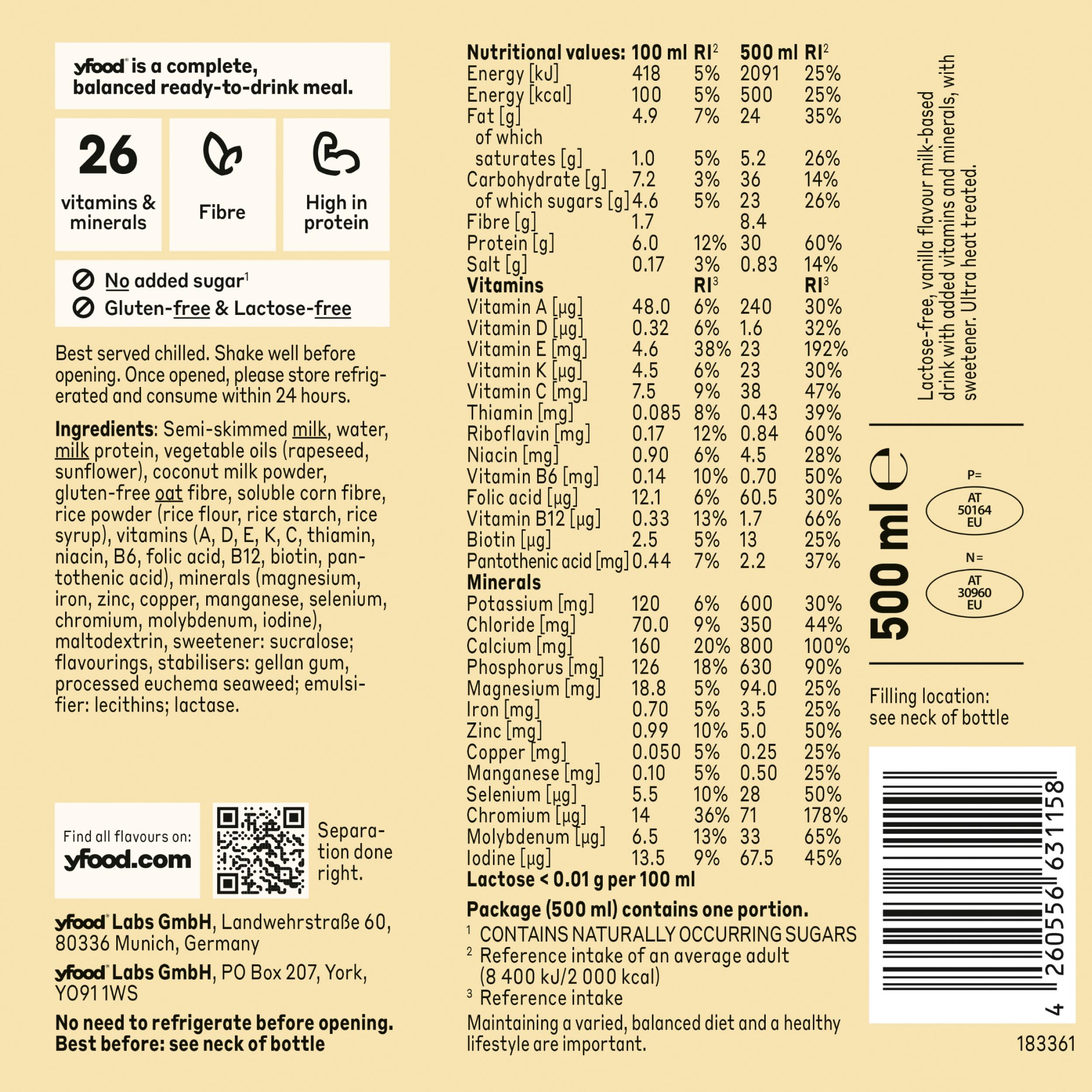 yfood Ready to Drink Complete Meal Smooth Vanilla 500ml thumbnail 3