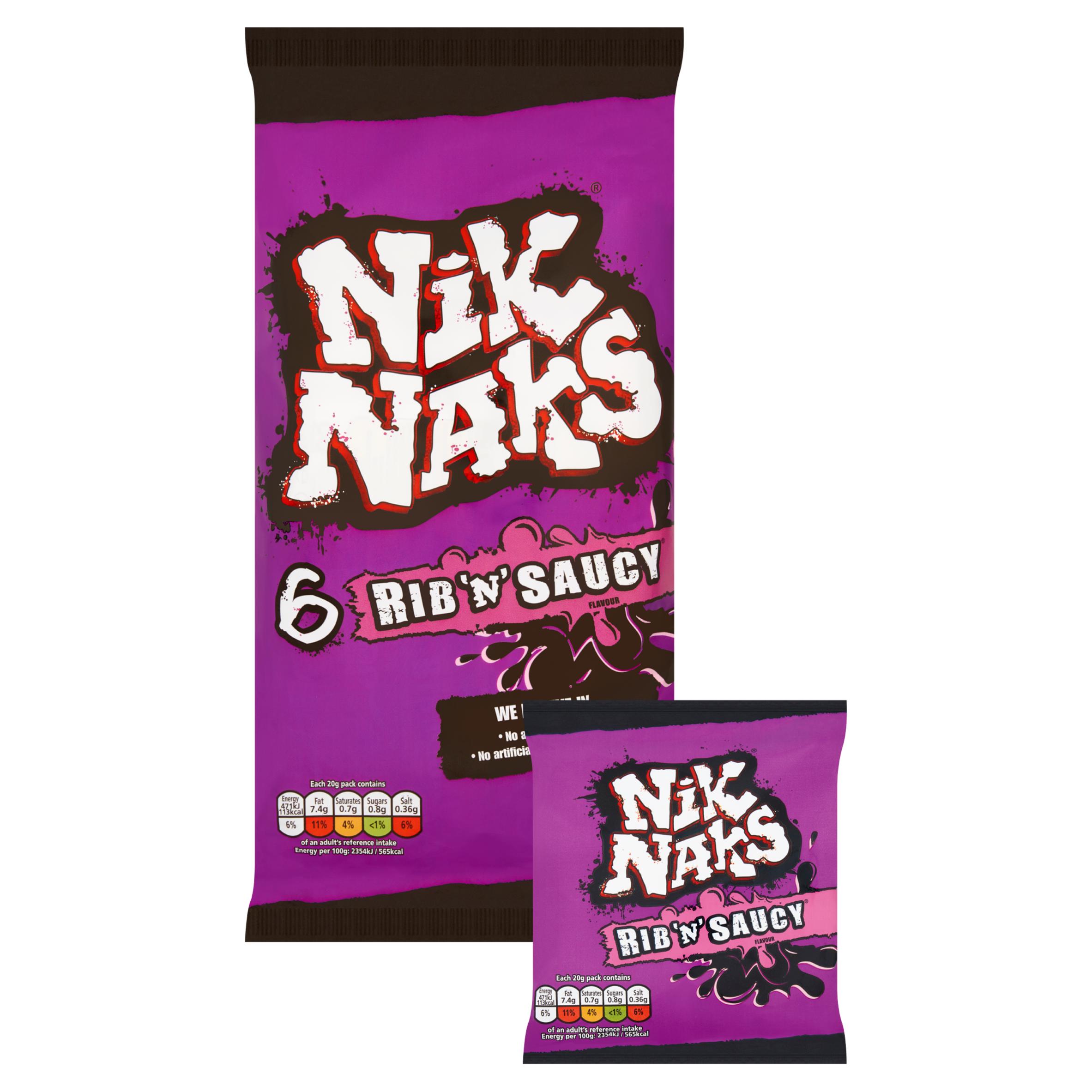 Nik Naks Rib N Saucy Multipack Crisps x6 thumbnail 2