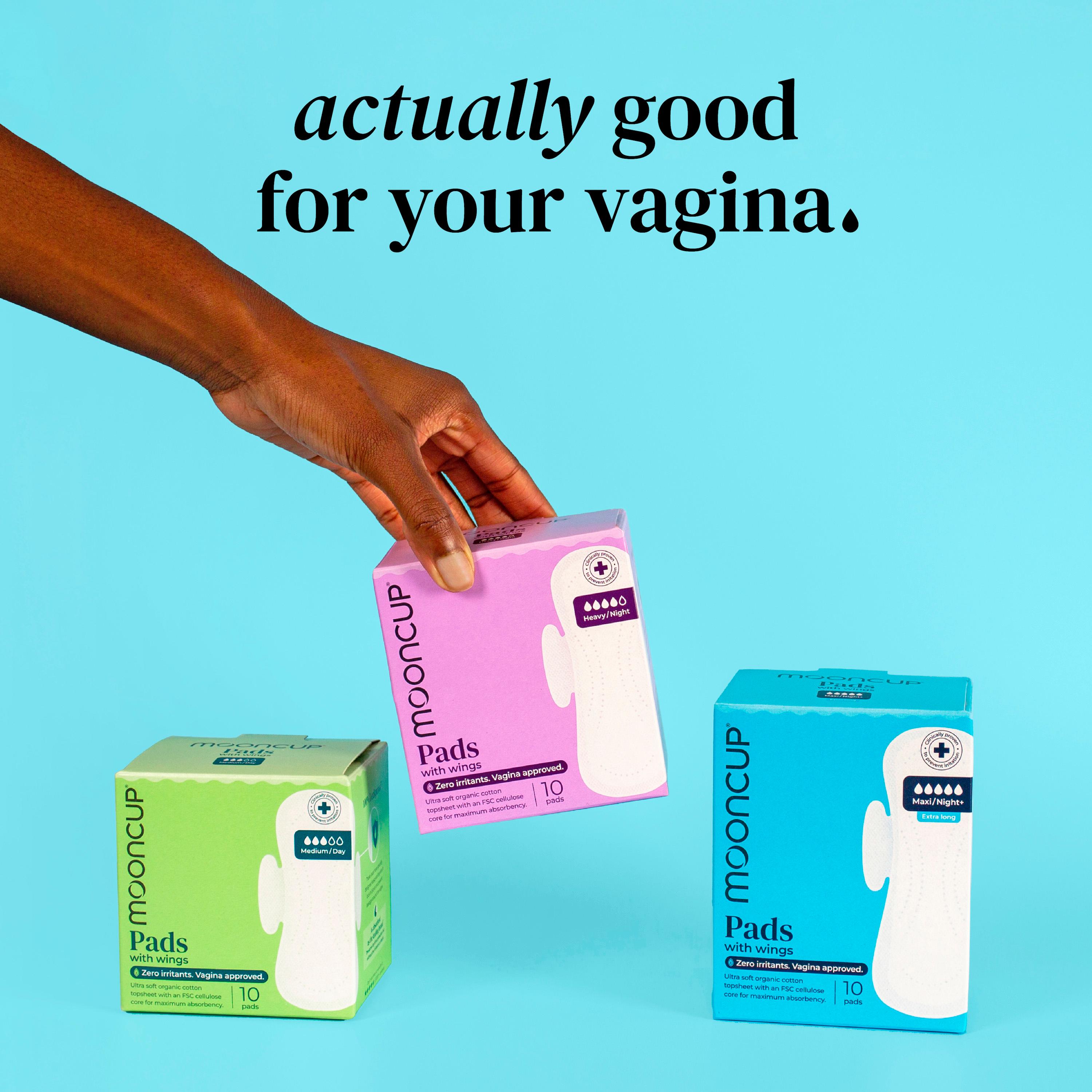 Mooncup 10 Medium Day Period Pads with Wings Organic Sanitary Towels thumbnail 4