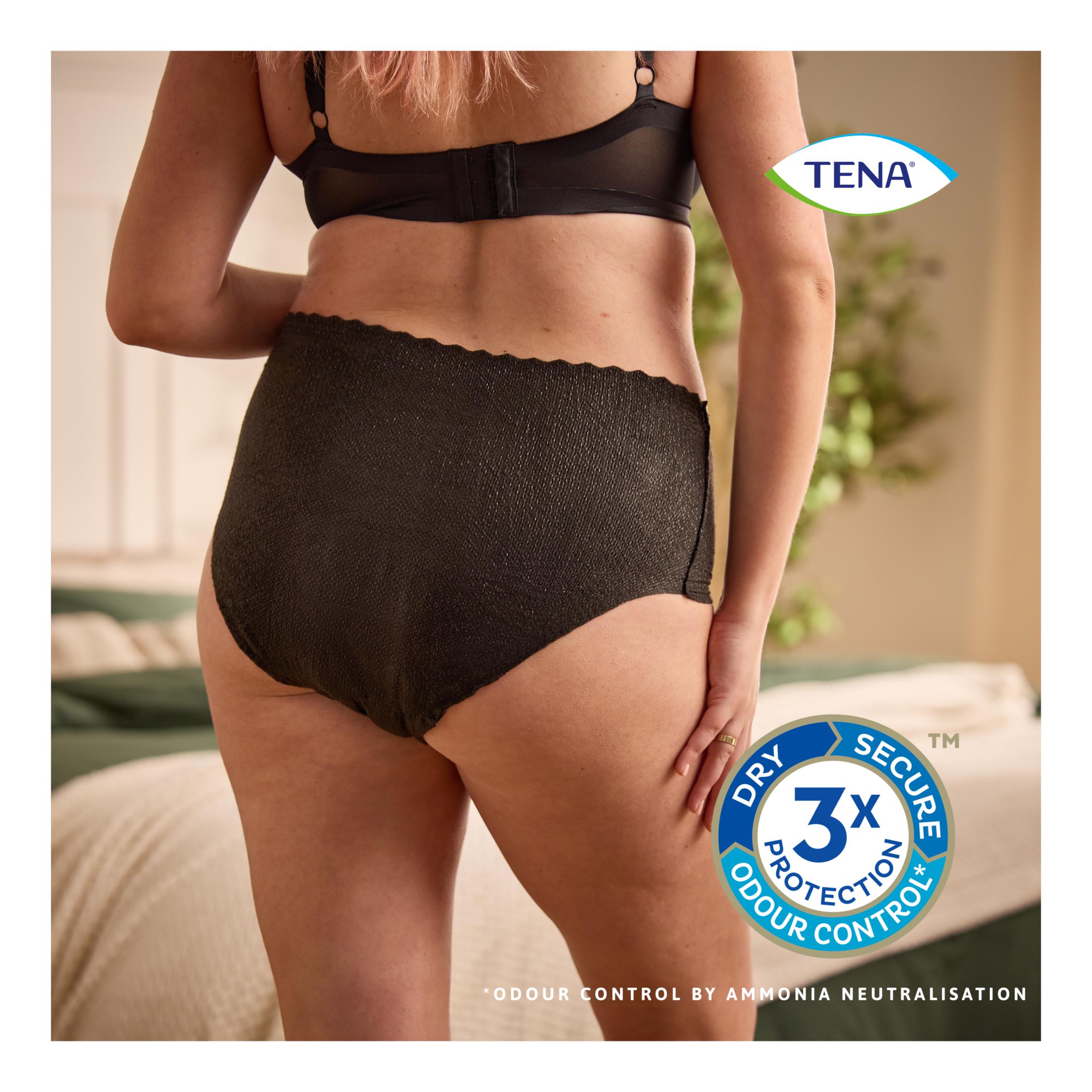 TENA Silhouette Incontinence Pants Black L Pack x8 thumbnail 5