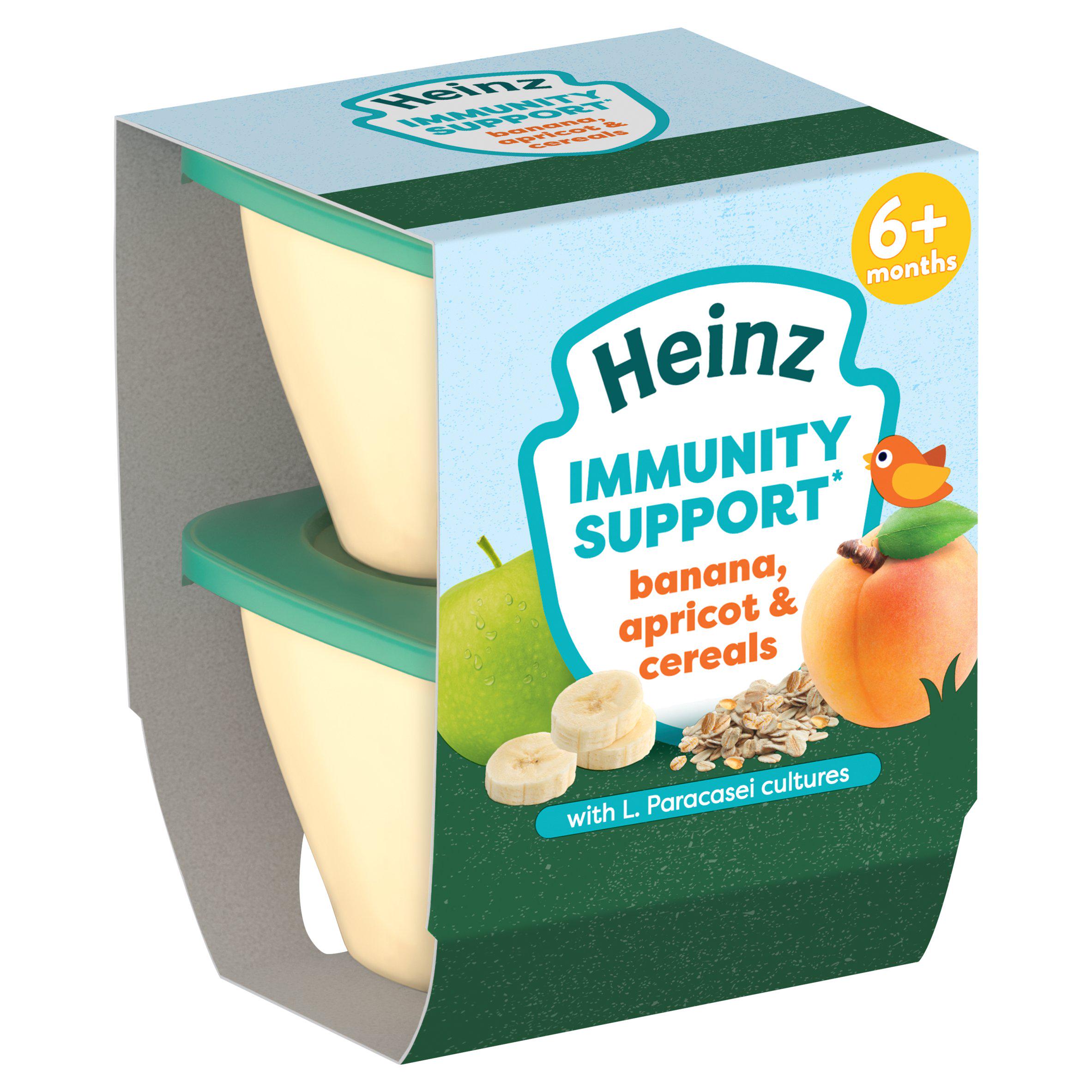 Heinz Banana, Apricot & Cereals Immunity Support 6+ Months  2 x 100g