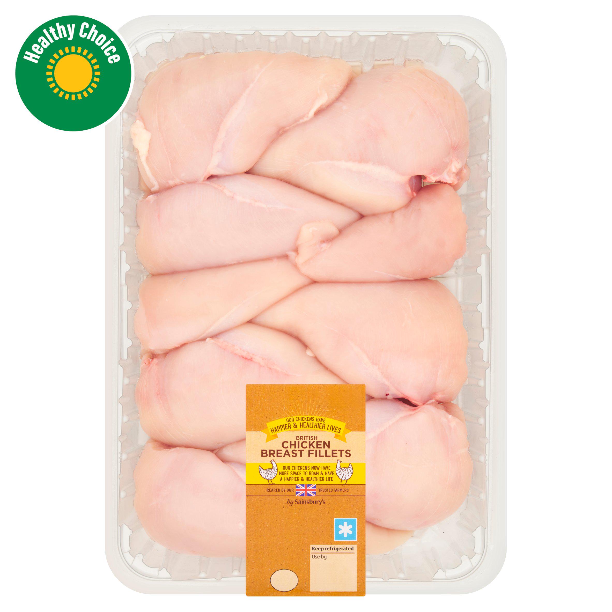 Sainsbury's 2kg British Fresh Skinless & Boneless Chicken Breast Fillets
