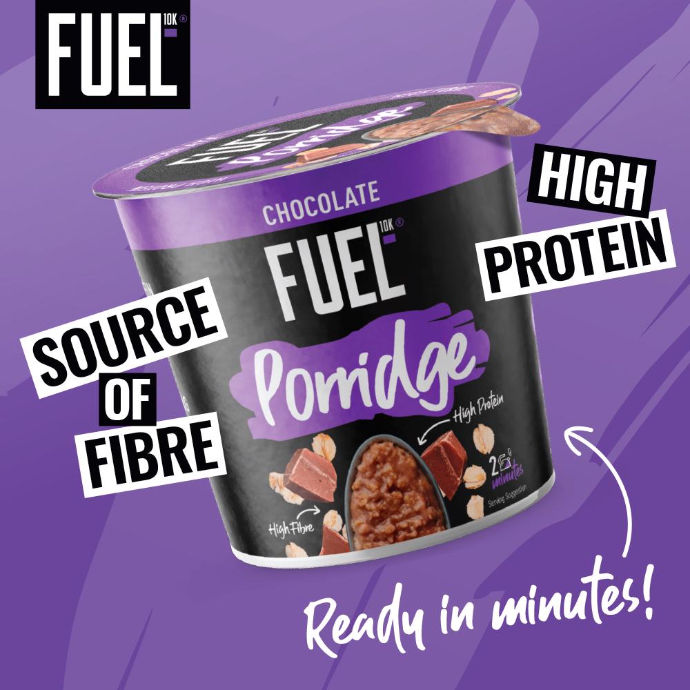 FUEL 10K High Protein Chocolate Porridge Oat Cereal Pot 70g thumbnail 2