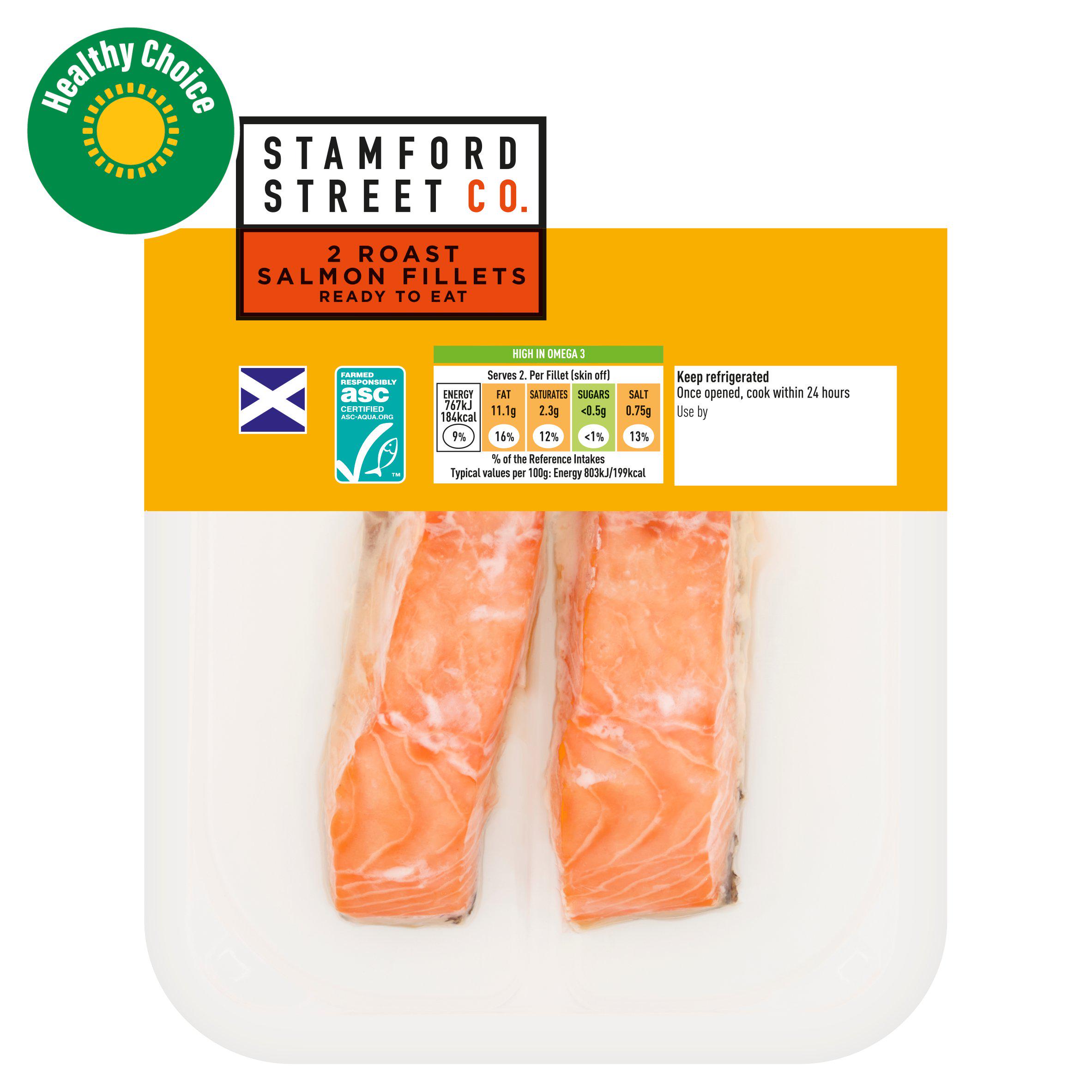 Stamford Street Co. Ready to Eat ASC Roast Salmon Fillets x2 185g