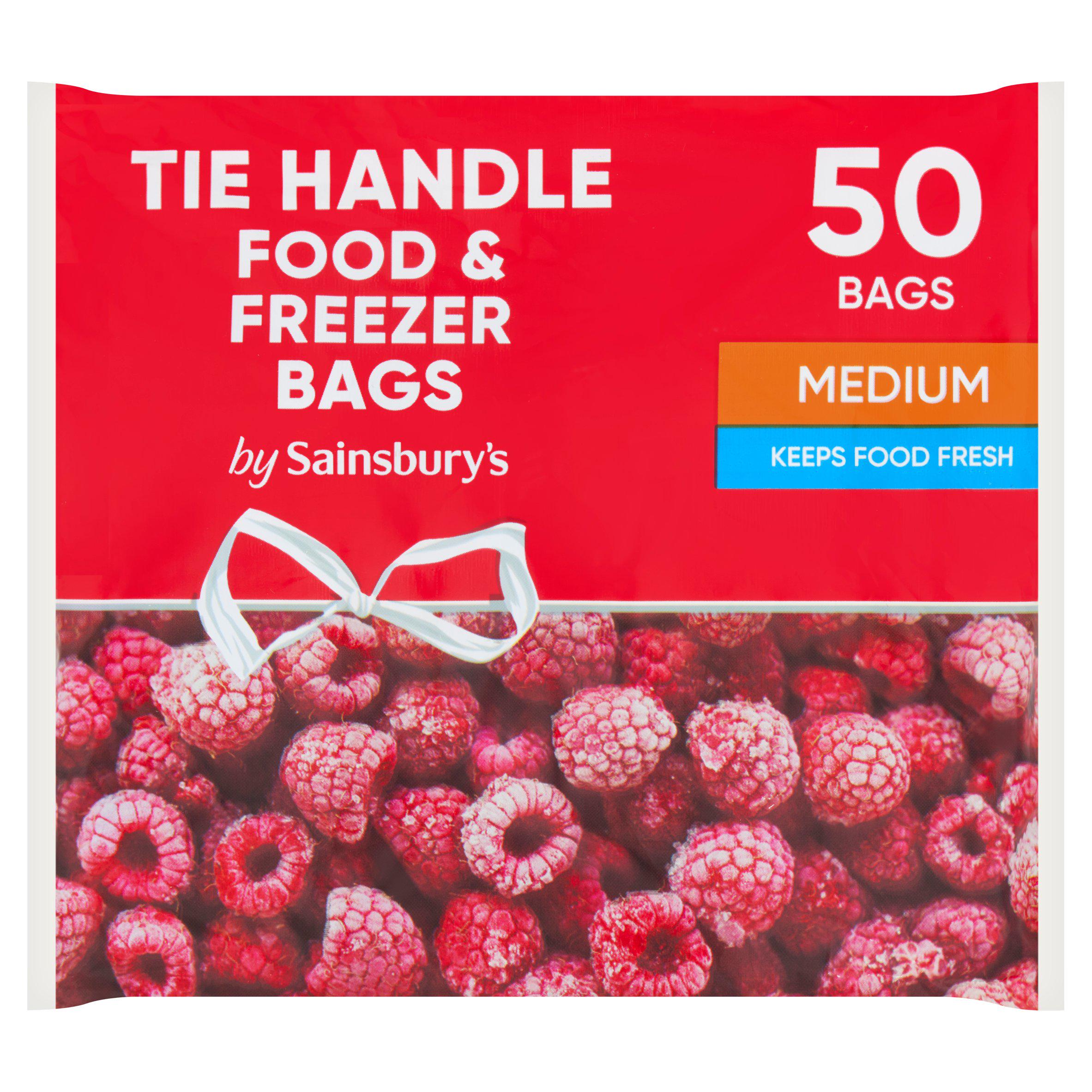Sainsbury's Medium Tie Handle Food & Freezer Bags x50