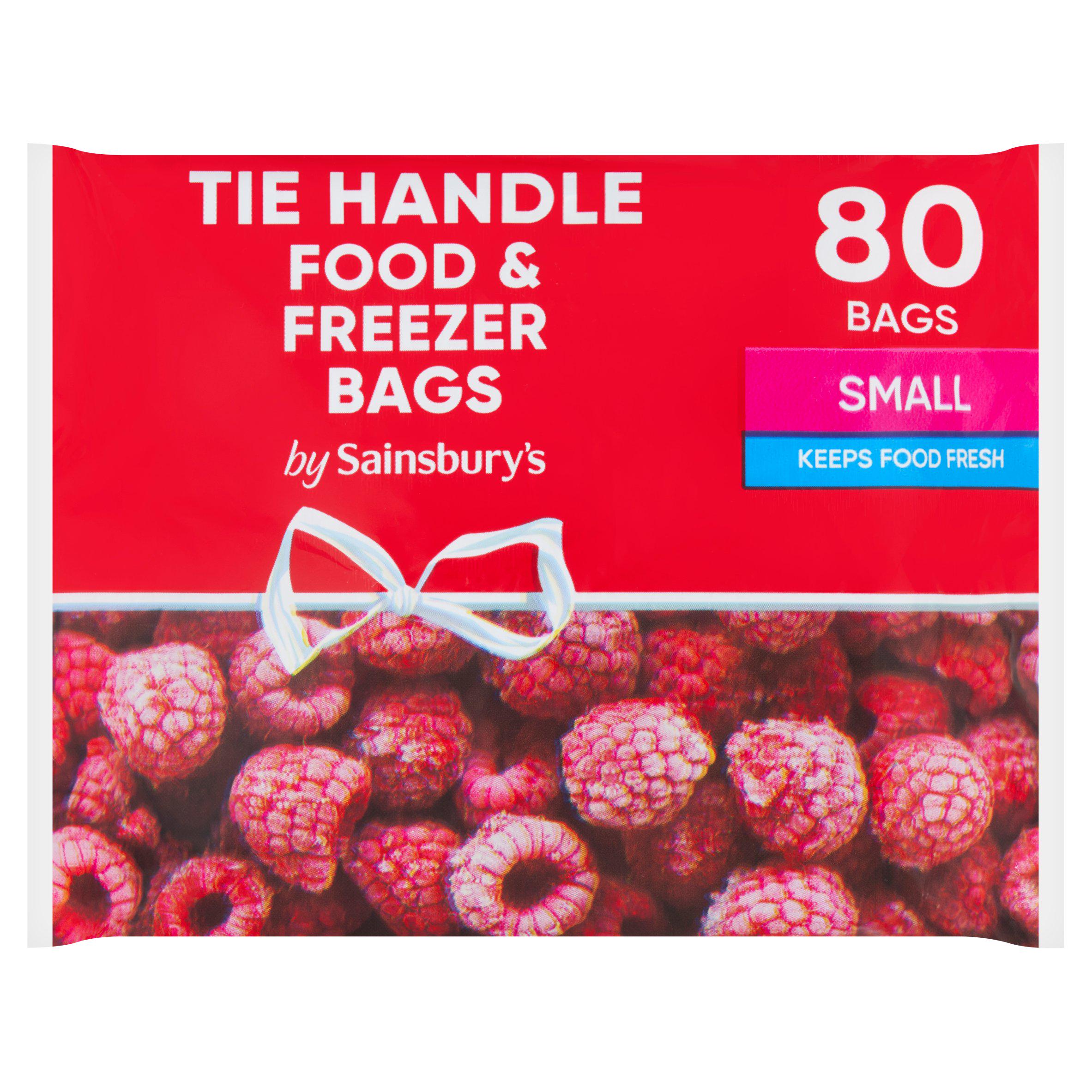 Sainsbury's Small Tie Handle Food & Freezer Bags x80