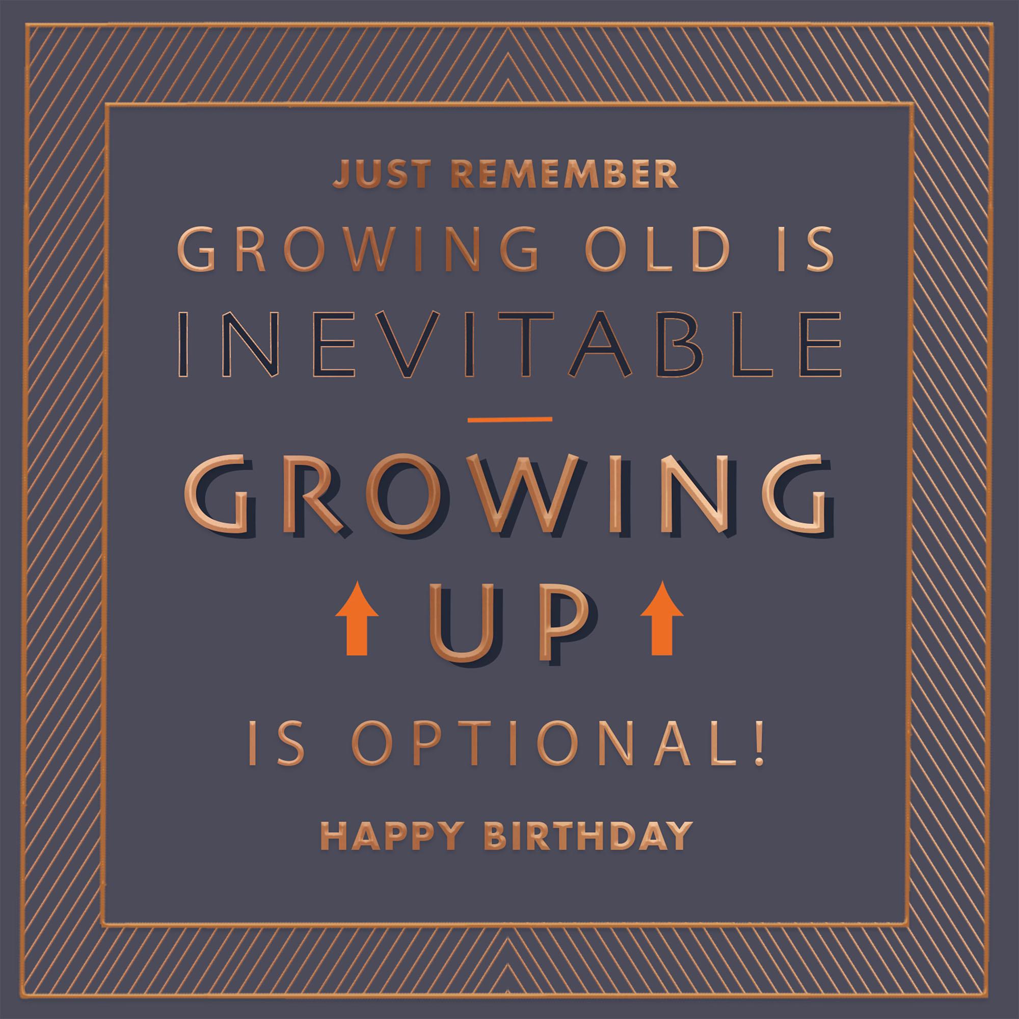 Carte Blanche Birthday Humour Growing Old is Inevitable Design Greeting Card