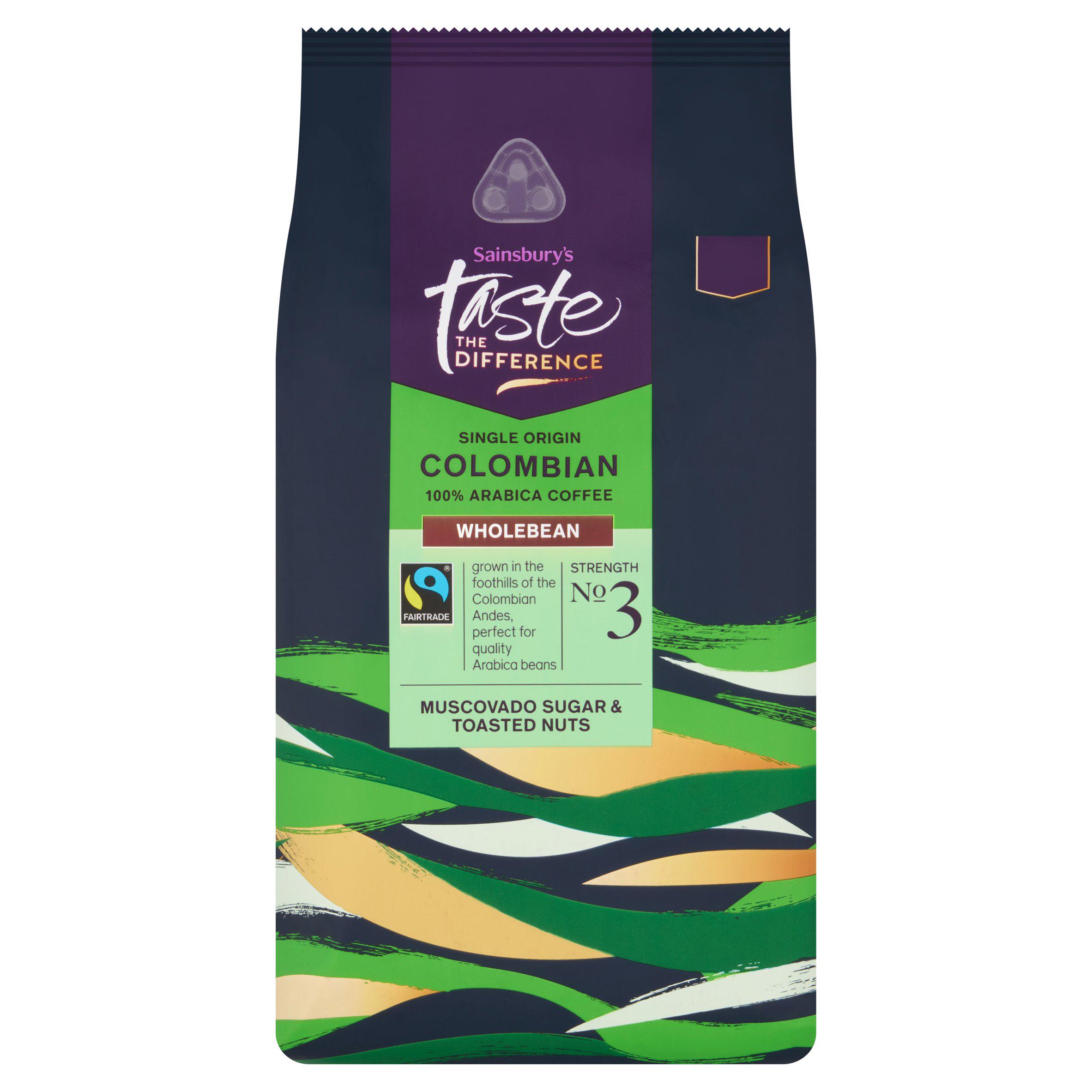 Sainsbury's Single Origin Colombian 100% Arabica Coffee Wholebean, Taste the Difference 1kg