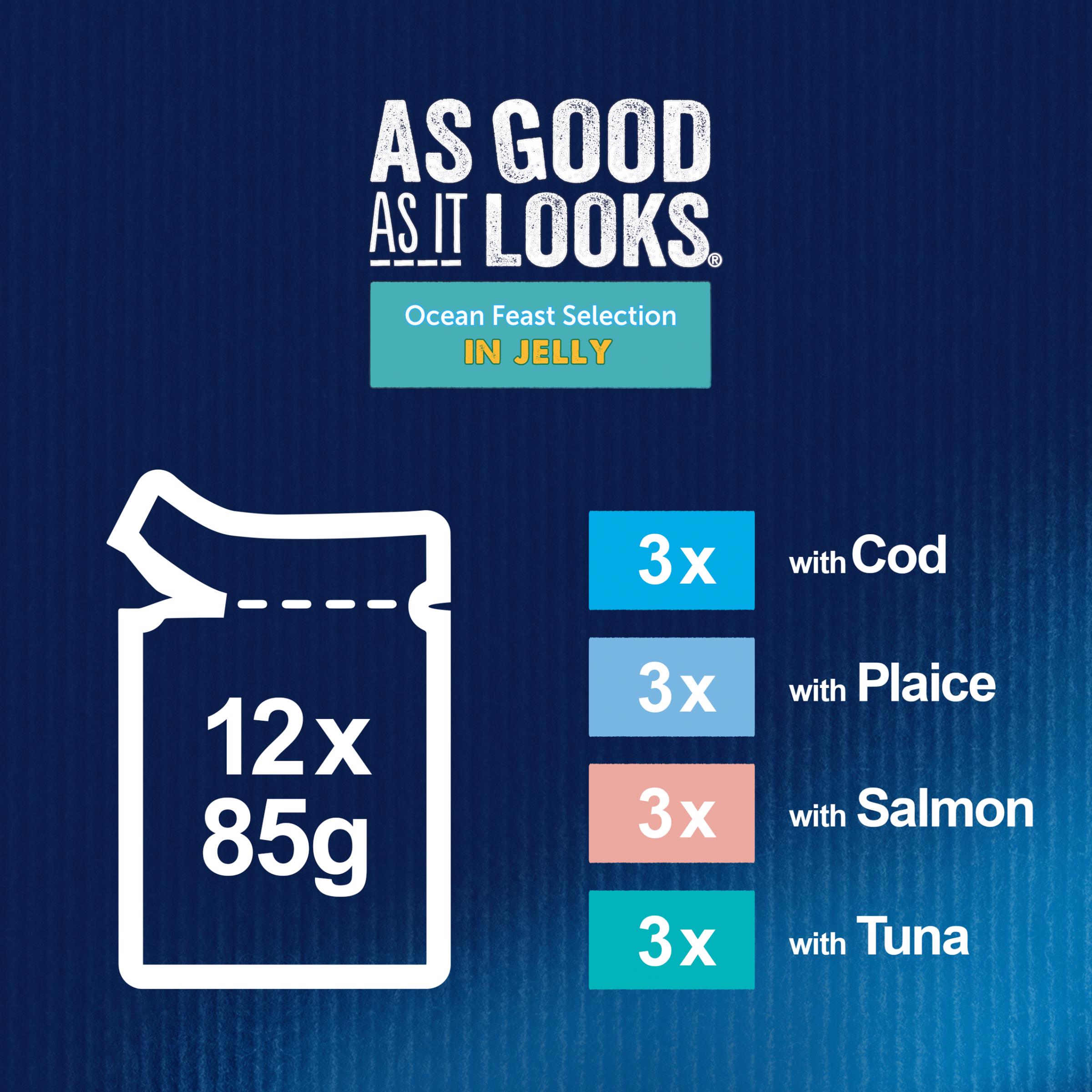 Felix As Good As it Looks Ocean Feasts Wet Cat Food 12 x 85g thumbnail 4