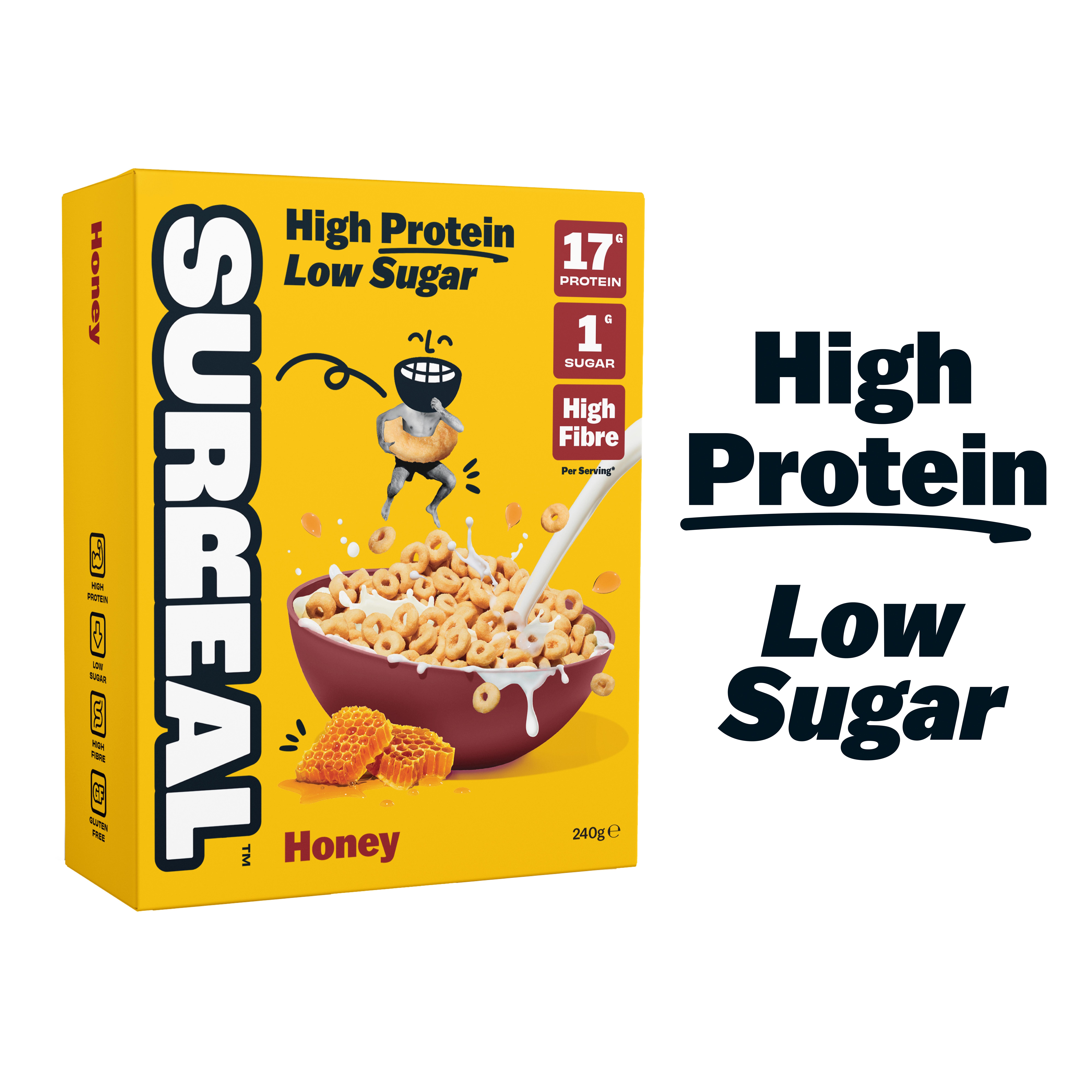 Surreal Honey Crunch High Protein Cereal 240g thumbnail 2