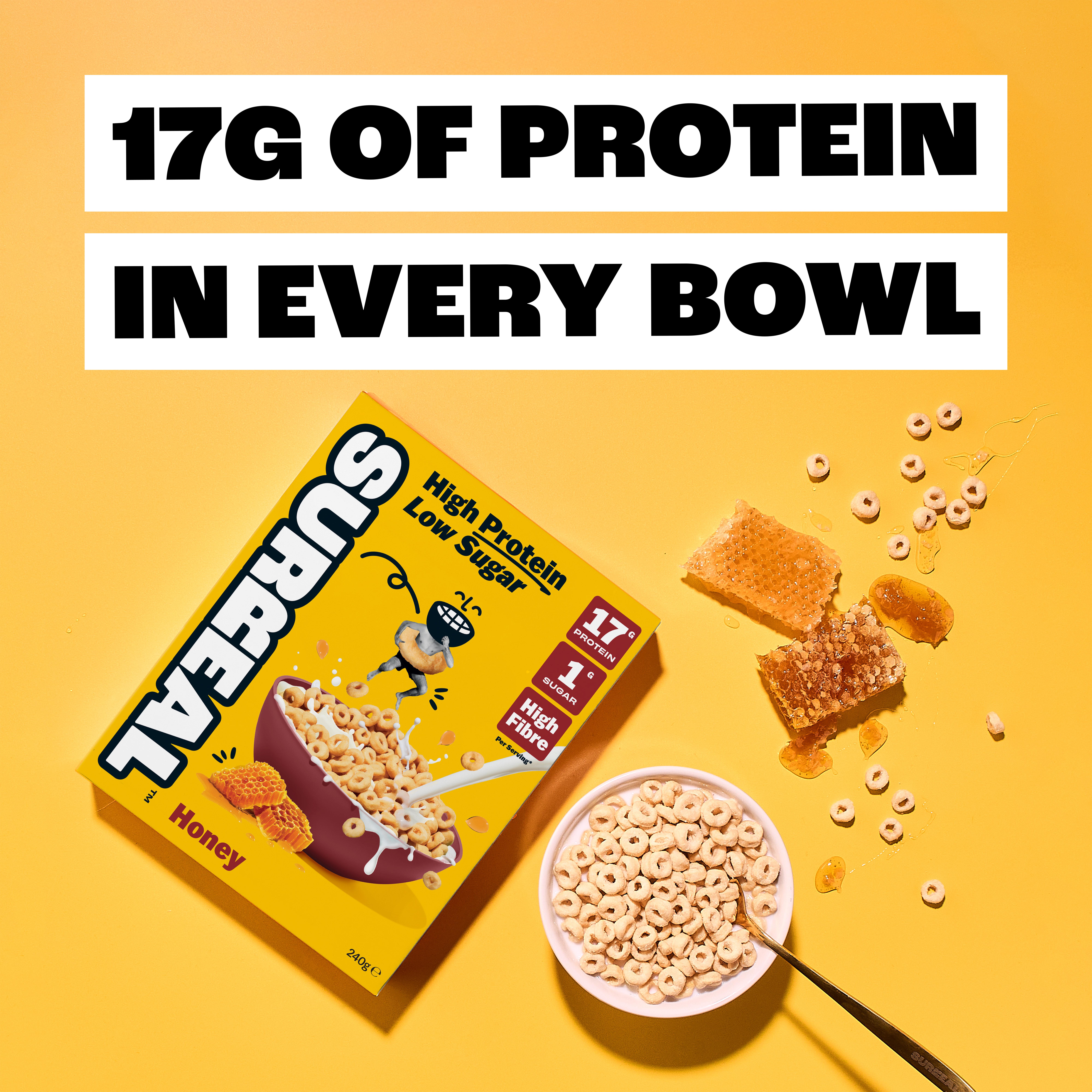 Surreal Honey Crunch High Protein Cereal 240g thumbnail 3
