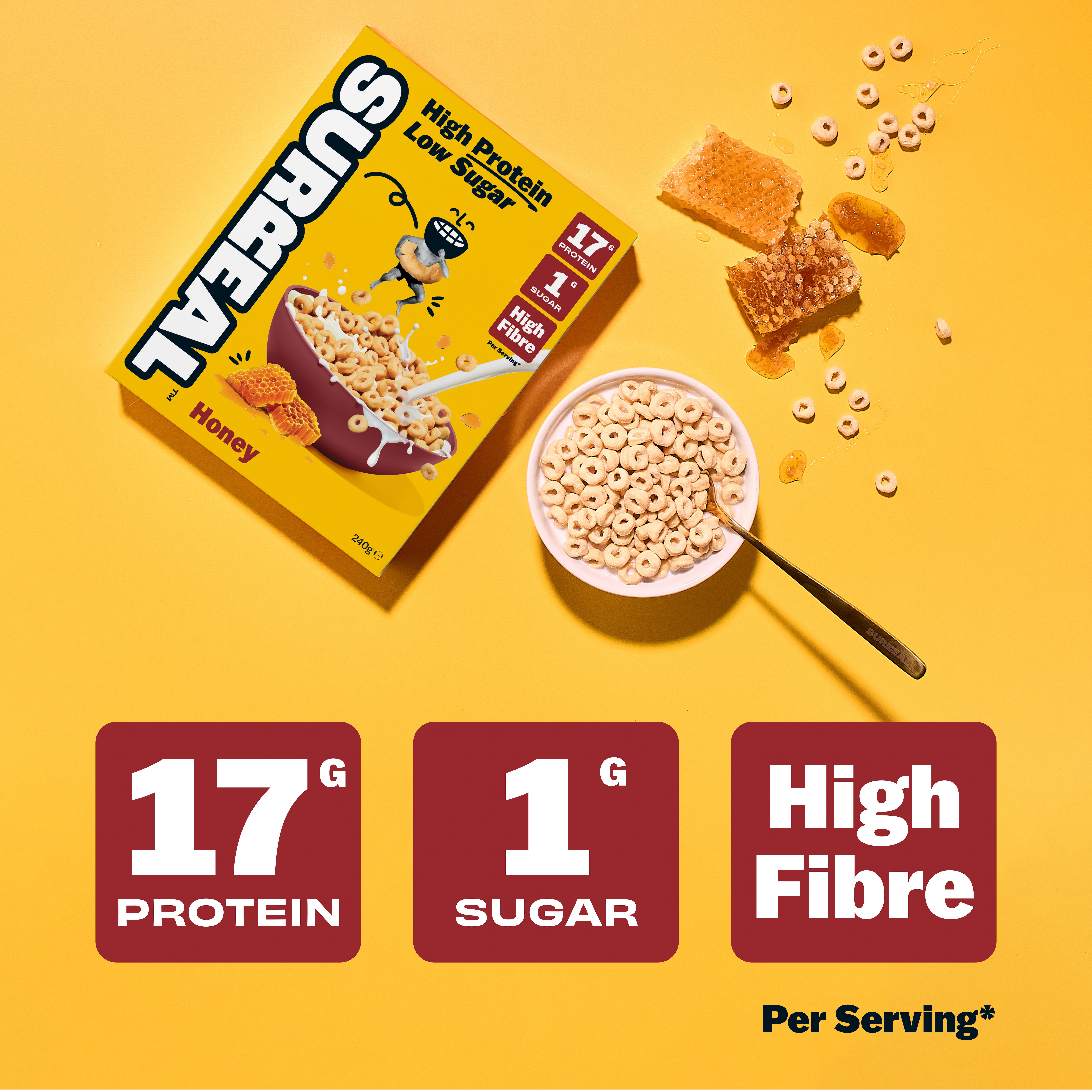 Surreal Honey Crunch High Protein Cereal 240g thumbnail 4