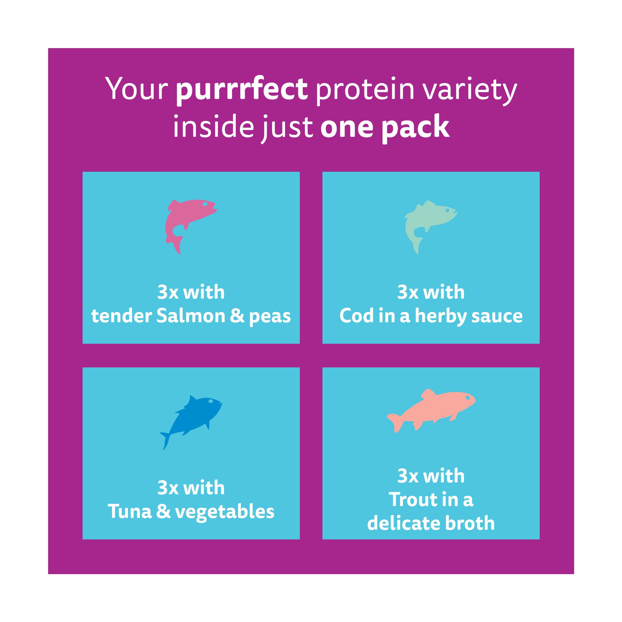 Whiskas 1+ Aromatic Seafood Delight Selection Wet Cat Food Pouches 12 x 85g thumbnail 5