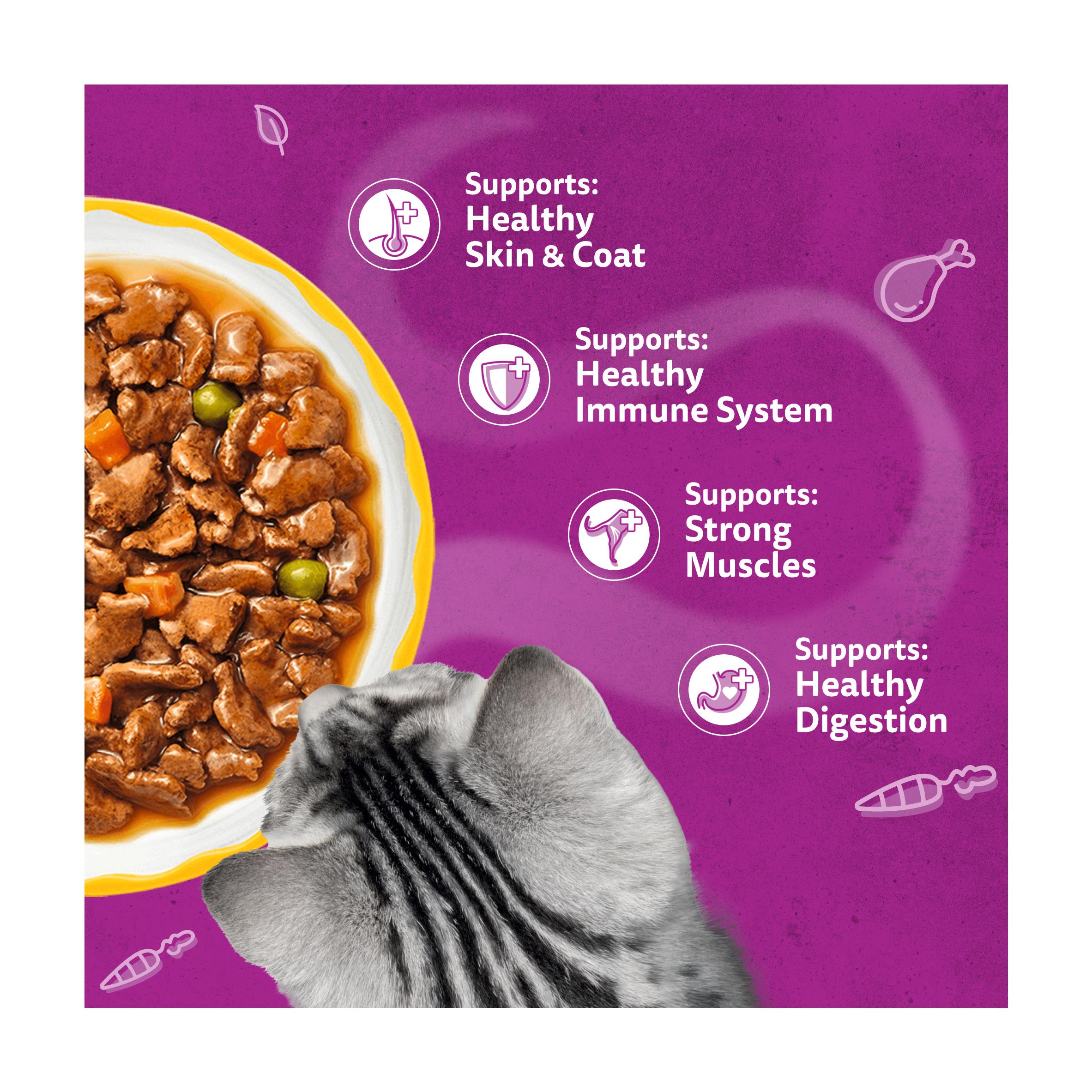 Whiskas 1+ Aromatic Purrfect Poultry Selection Wet Cat Food Pouches 12 x 85g thumbnail 3