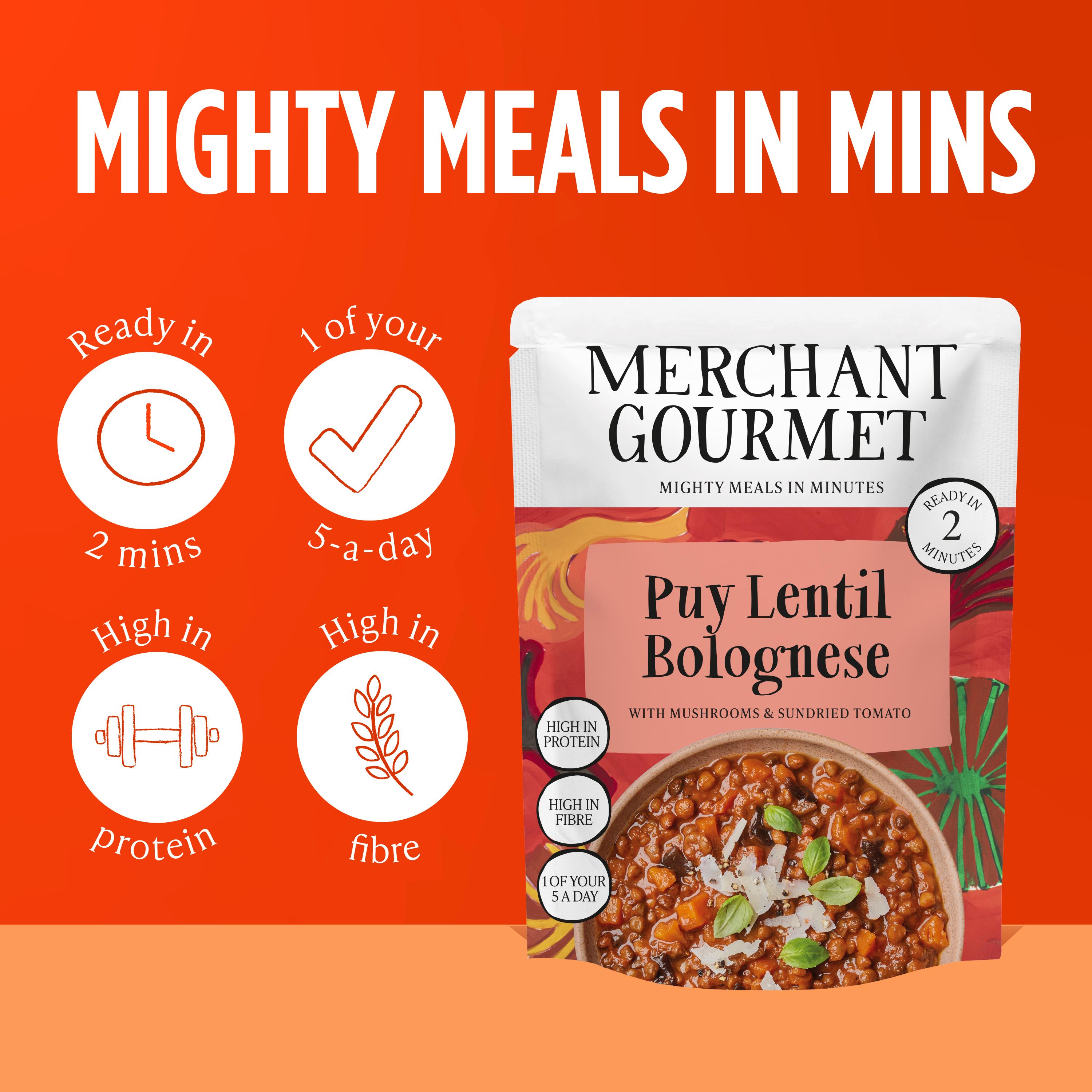 Merchant Gourmet Puy Lentil & Mixed Mushroom Bolognese with Basil & Sundried Tomato 280g thumbnail 3