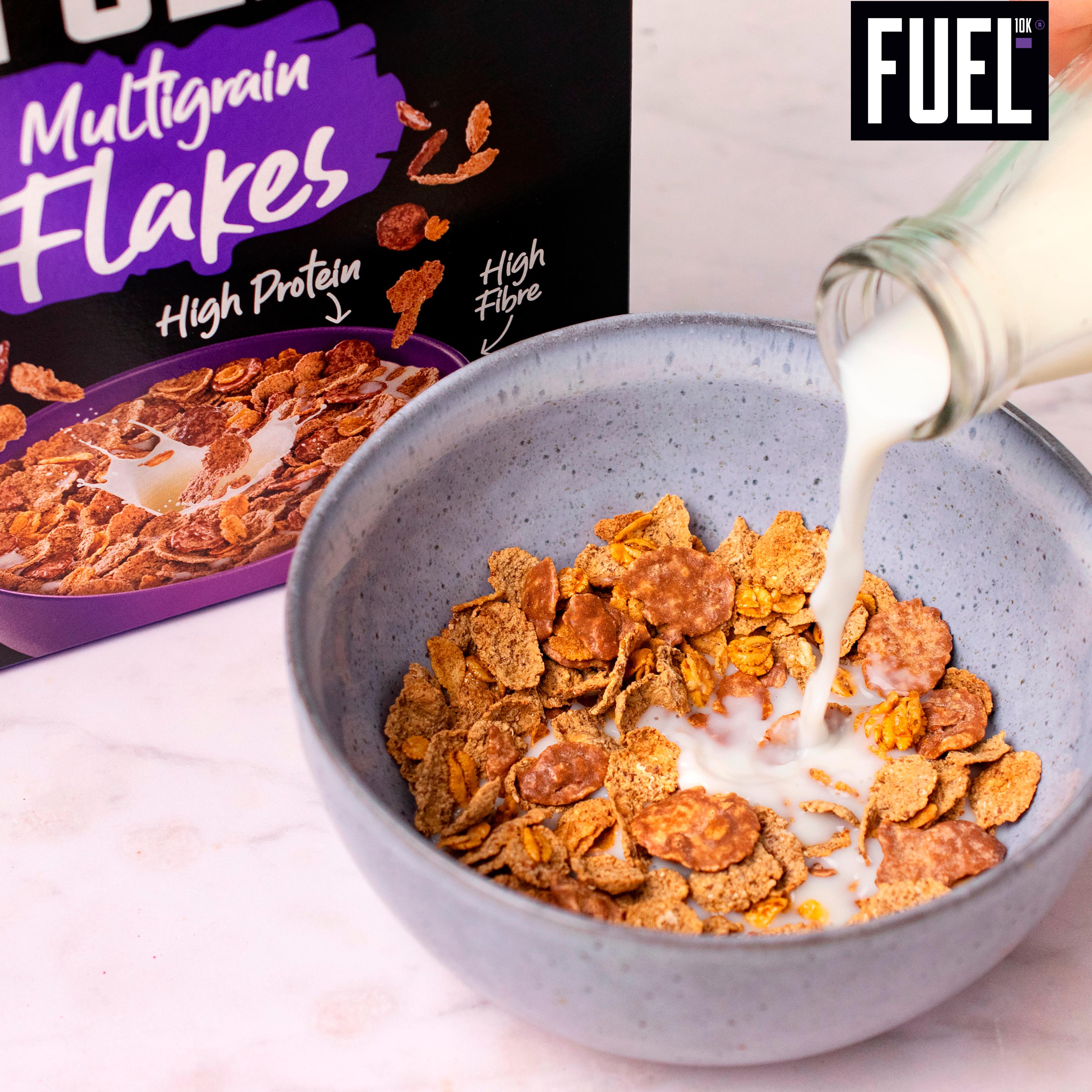 FUEL10K Chocolate Multigrain Flakes High Protein Breakfast Cereal 350g thumbnail 4