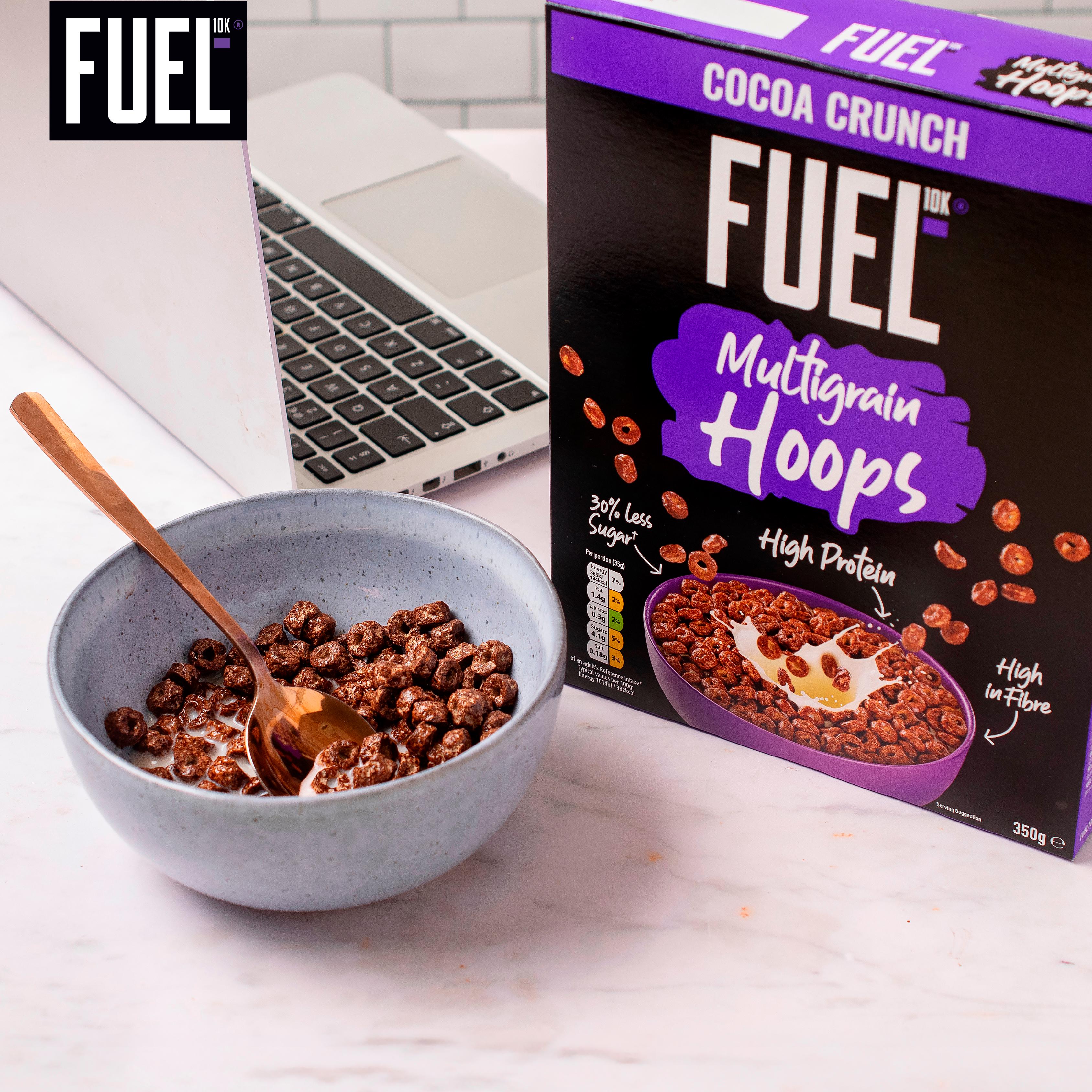 FUEL10K Chocolate Multigrain Hoops High Protein Breakfast Cereal 350g thumbnail 5