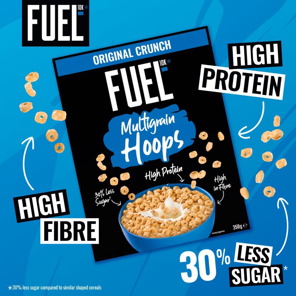 FUEL10K Original Multigrain Hoops High Protein Breakfast Cereal 350g thumbnail 2