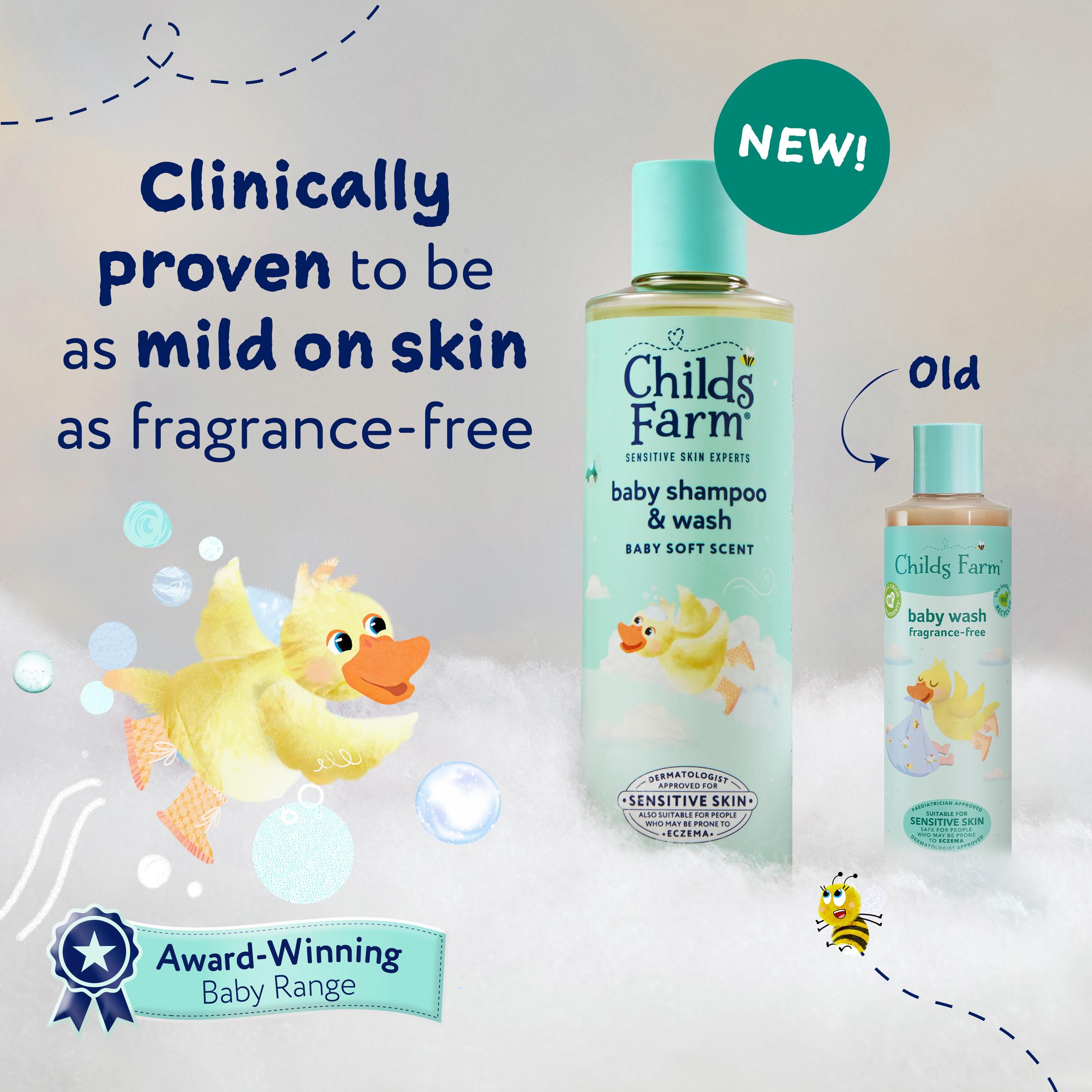 Childs Farm Baby Tear Free Shampoo & Body Wash Baby Soft Scent for Newborns & Sensitive Skin 250ml thumbnail 2