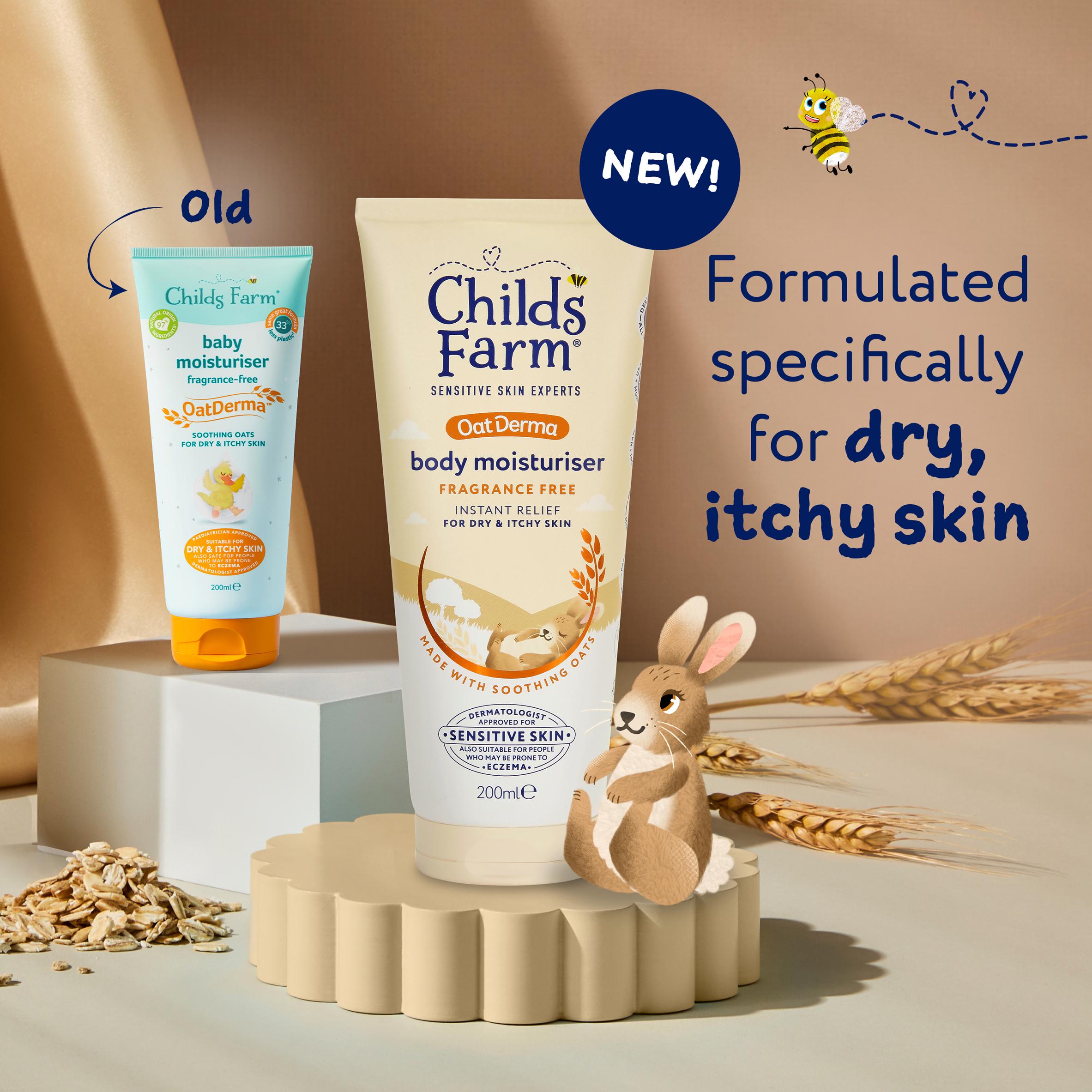 Childs Farm Oat Derma Body Moisturiser Fragrance Free Sensitive Skin Baby Kids Hydrating Formula 200ml thumbnail 2