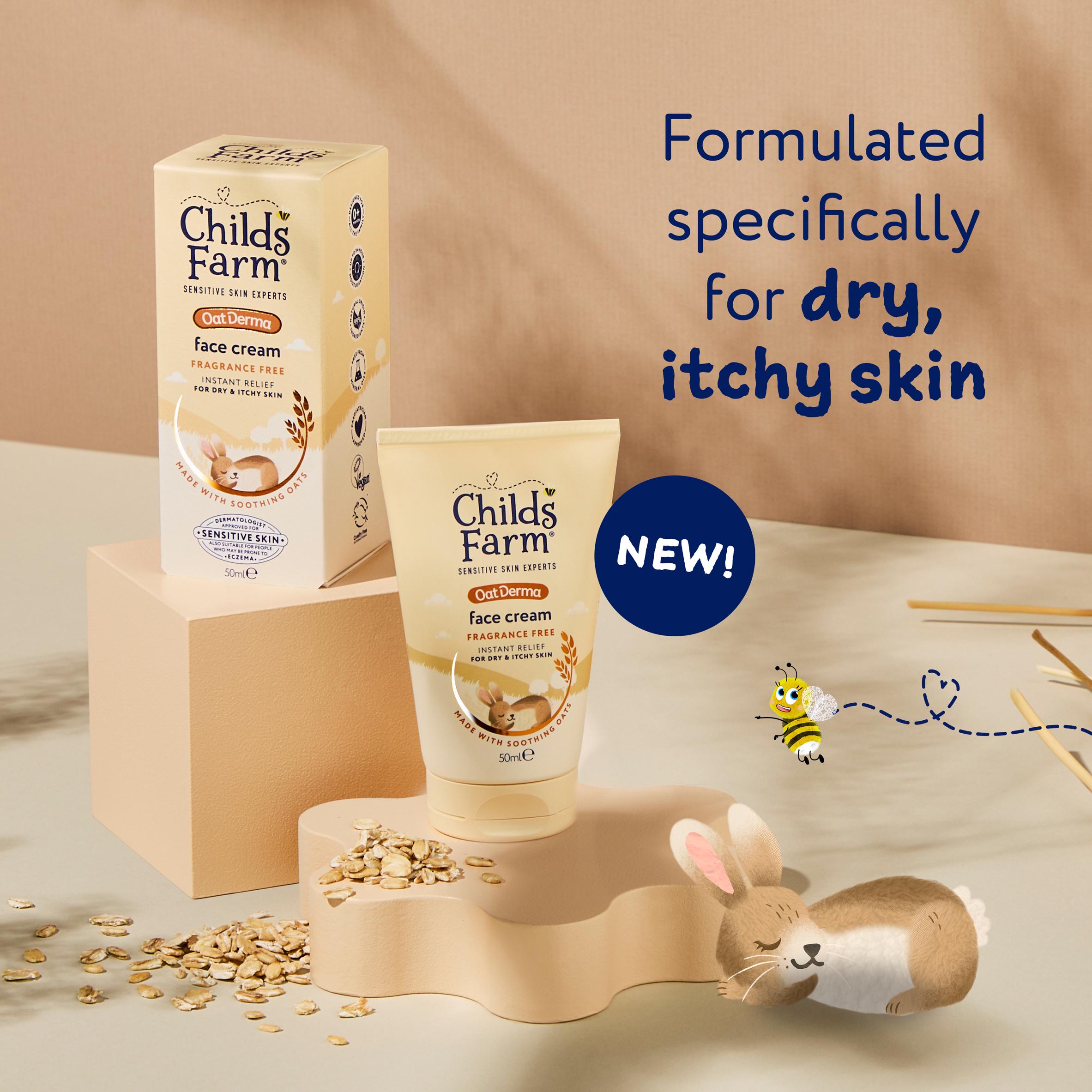 Childs Farm Oat Derma Face Cream Fragrance Free Sensitive Skin Baby Kids Moisturiser 50ml thumbnail 2