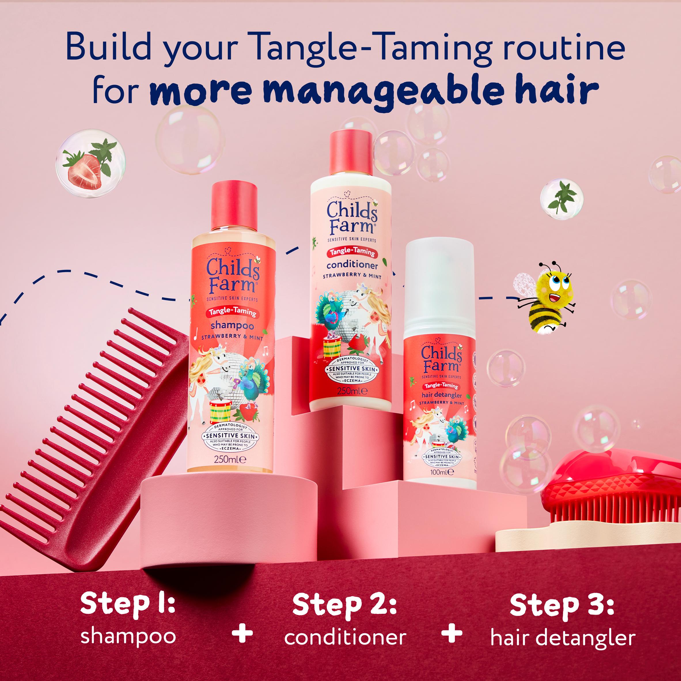 Childs Farm Tangle Taming Shampoo Strawberry & Mint Kids Tear Free Formula 250ml thumbnail 6