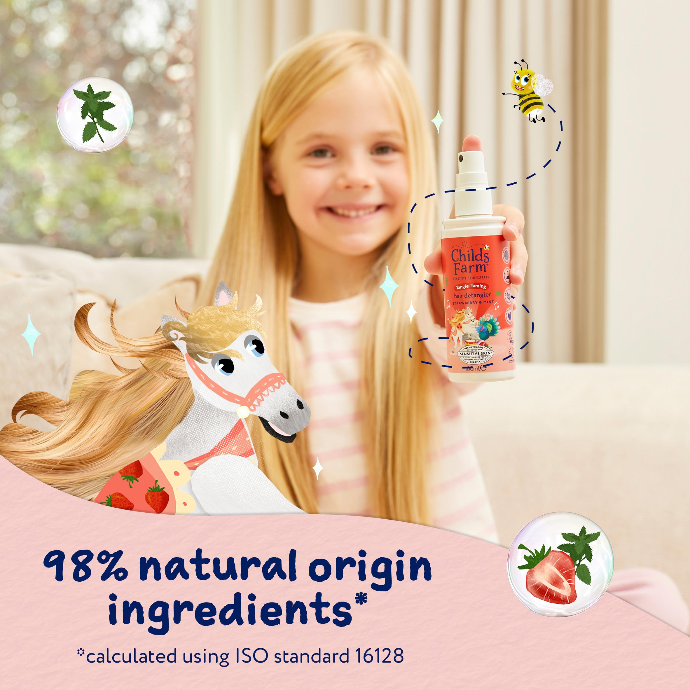 Childs Farm Tangle Taming Hair Detangler Strawberry & Mint Kids Styling Protector Spray 100ml thumbnail 5