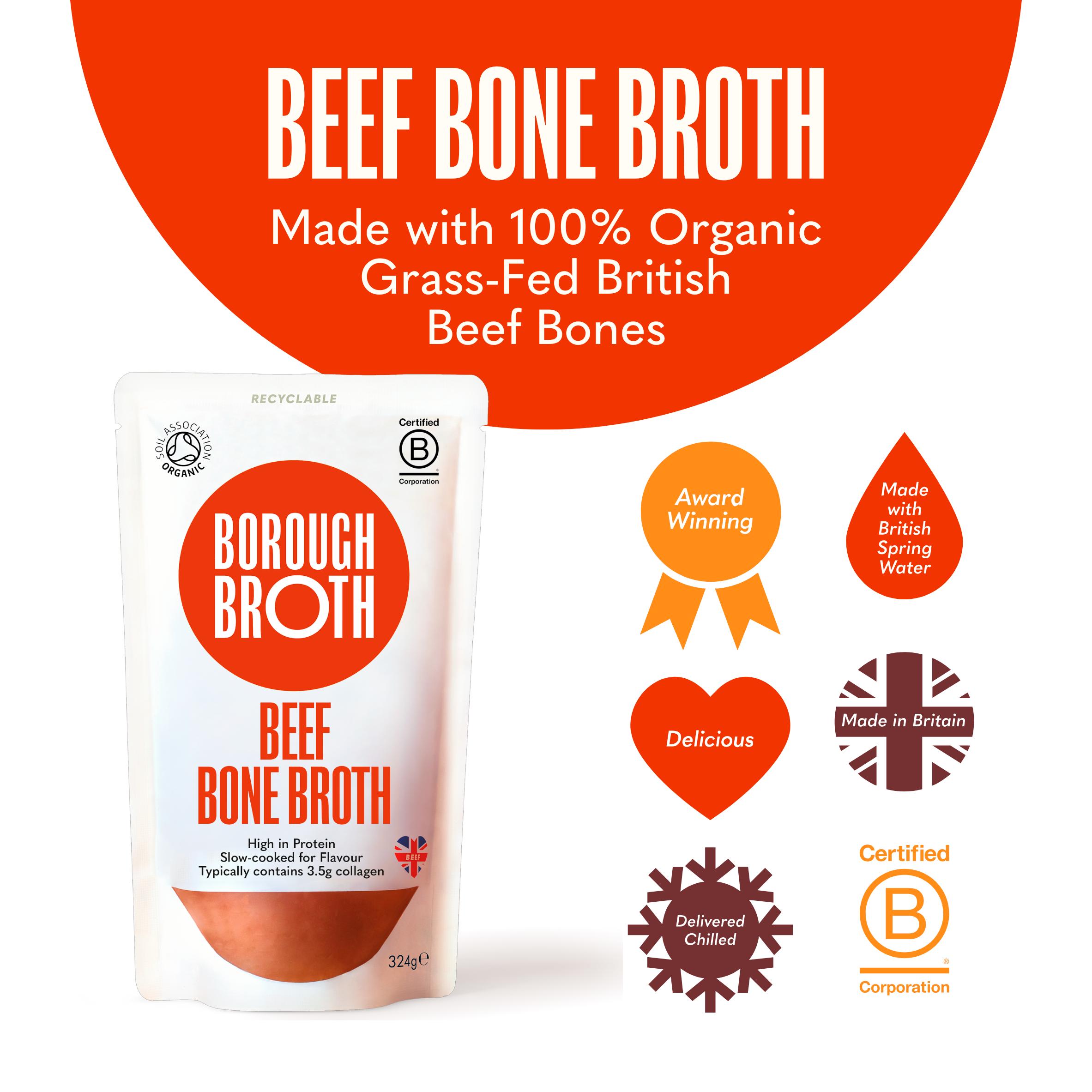 Borough Broth Grass Fed Organic Beef Bone Broth 324g thumbnail 2