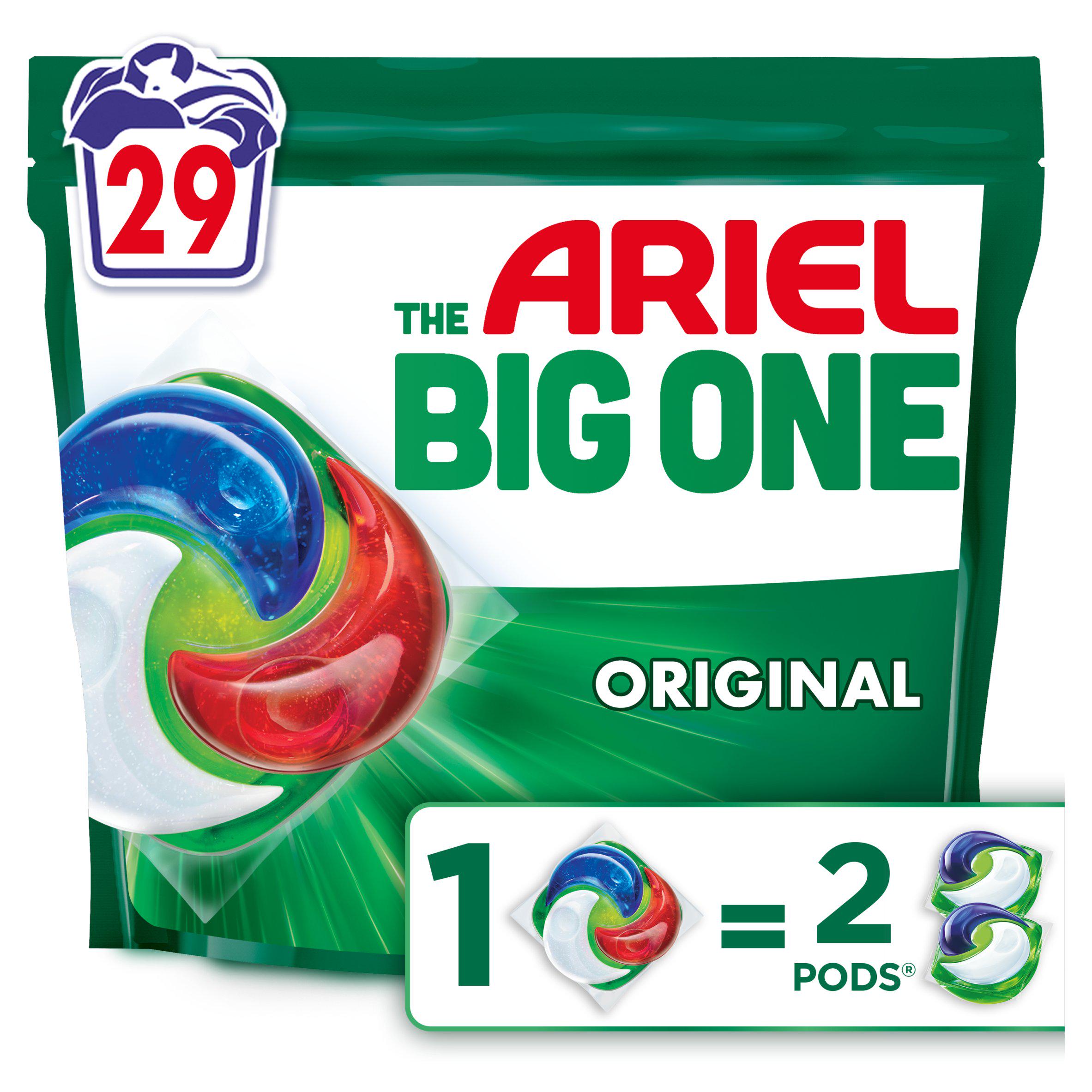 Ariel The Big One Pods Laundry Detergent Washing Capsules Original 29 Washes