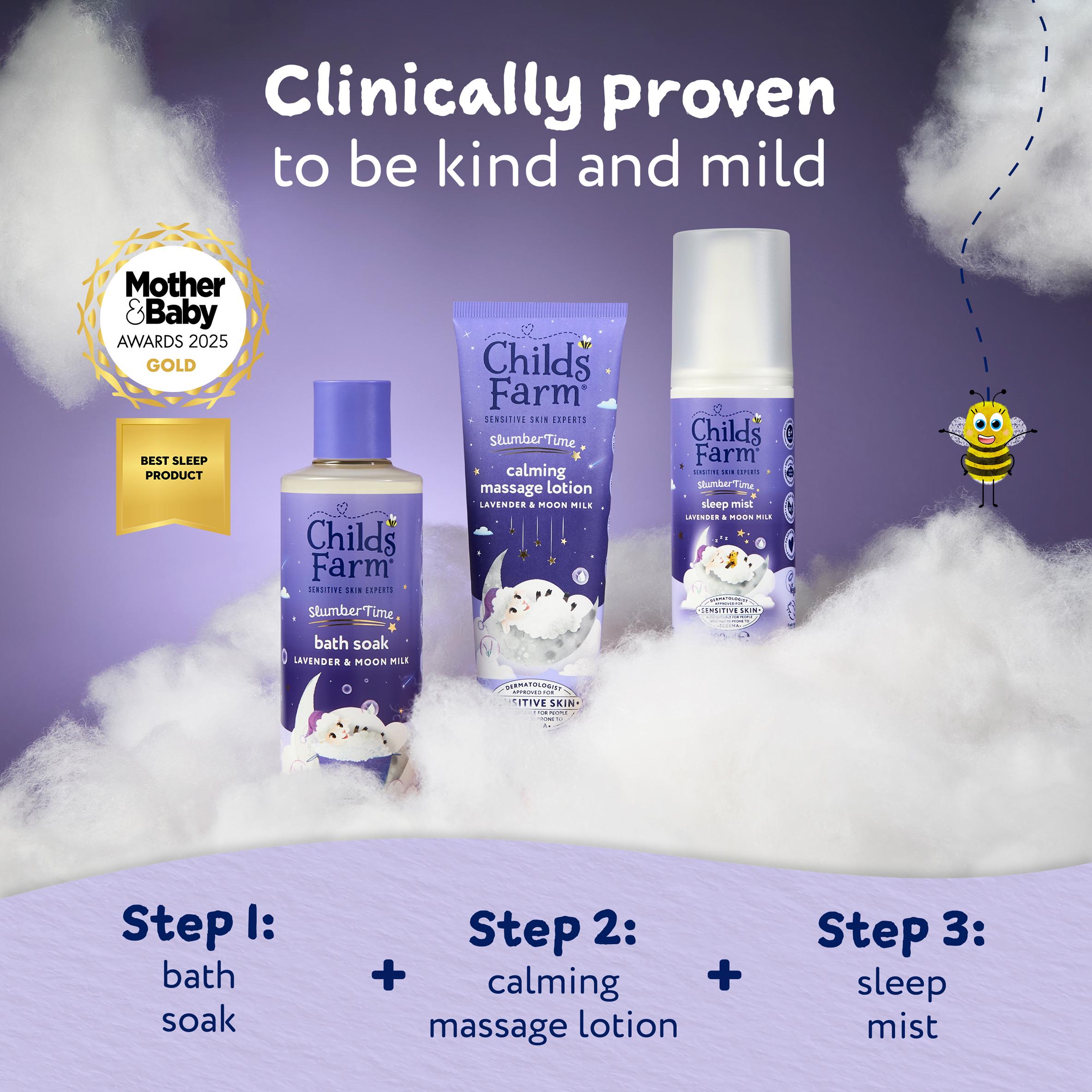Childs Farm Slumber Time Sleep Bath Soak Lavender & Moon Milk Gentle Bubble Bath for Babies Kids & Sensitive Skin 250ml thumbnail 6