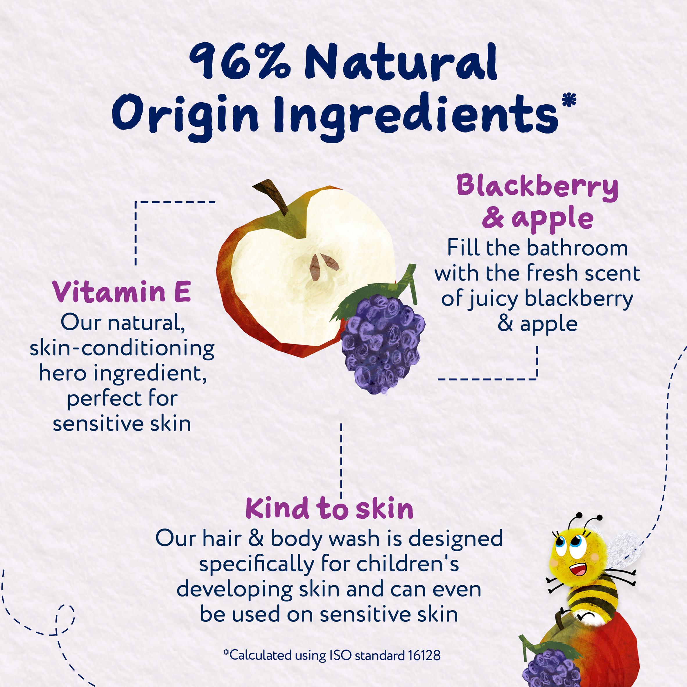 Childs Farm Blackberry & Apple Hair & Body Wash Gentle Tear Free Formula for Kids Babies & Sensitive Skin 250ml thumbnail 4