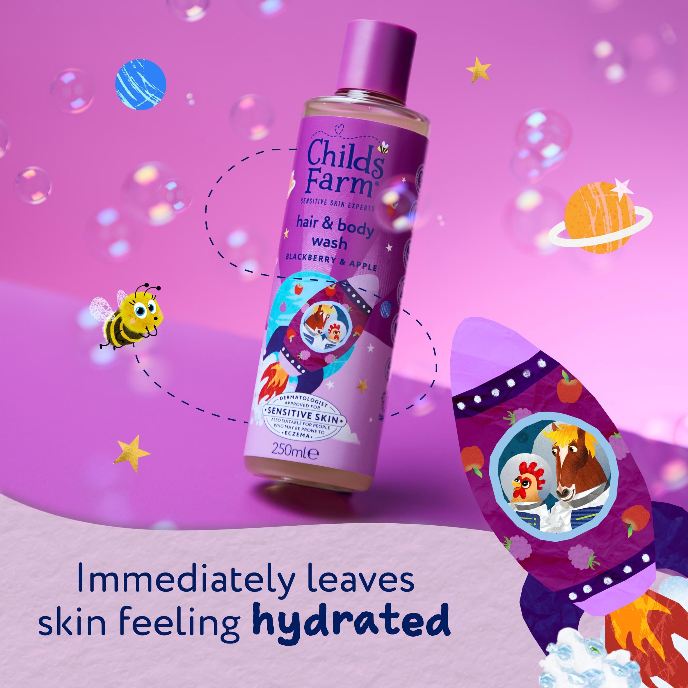 Childs Farm Blackberry & Apple Hair & Body Wash Gentle Tear Free Formula for Kids Babies & Sensitive Skin 250ml thumbnail 5