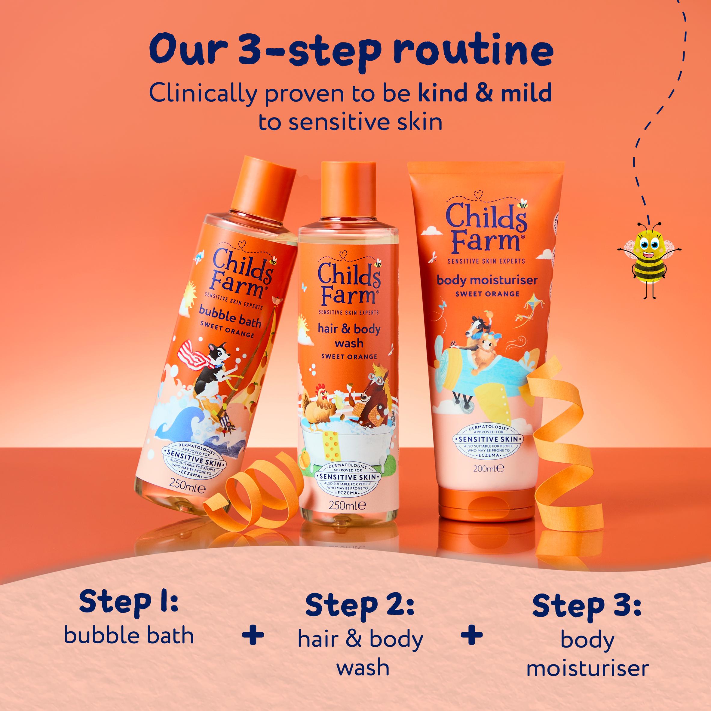 Childs Farm Sweet Orange Hair & Body Wash Gentle Tear Free Formula for Kids Babies & Sensitive Skin 250ml thumbnail 6