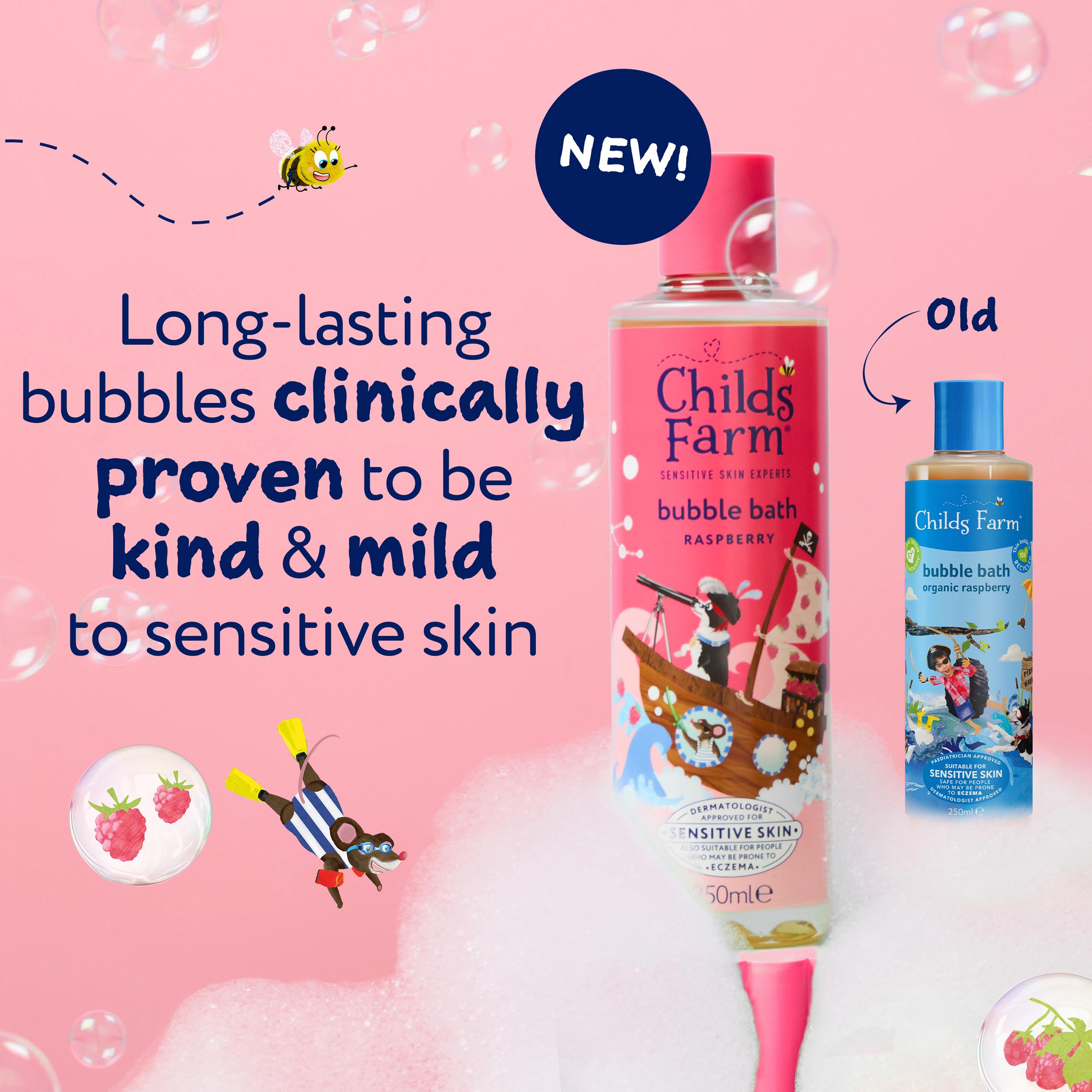 Childs Farm Raspberry Bubble Bath Gentle Formula for Kids Babies & Sensitive Skin 250ml thumbnail 2