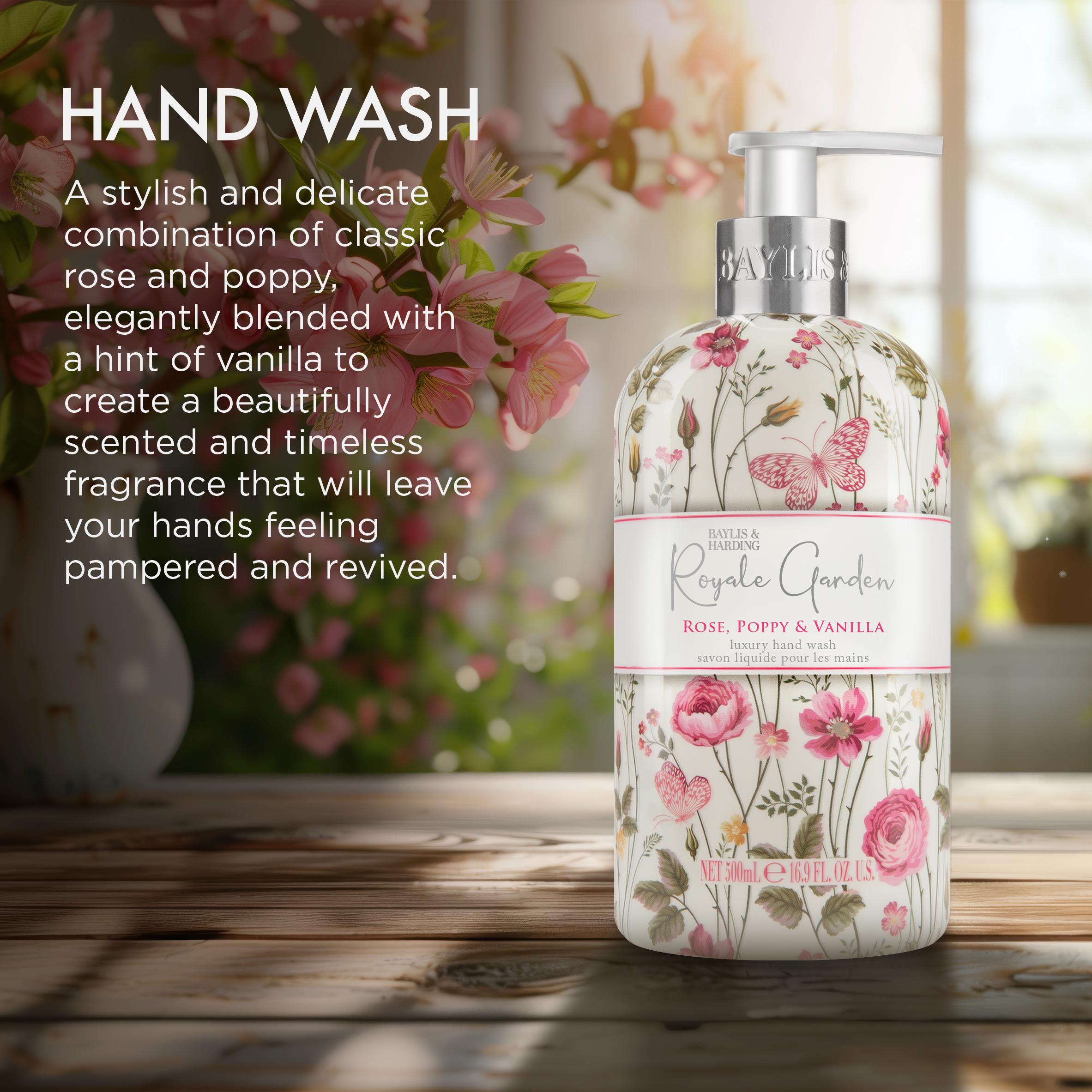 Baylis & Harding Royale Garden Rose, Poppy & Vanilla Luxury Hand Wash, Limited Edition 500ml thumbnail 3