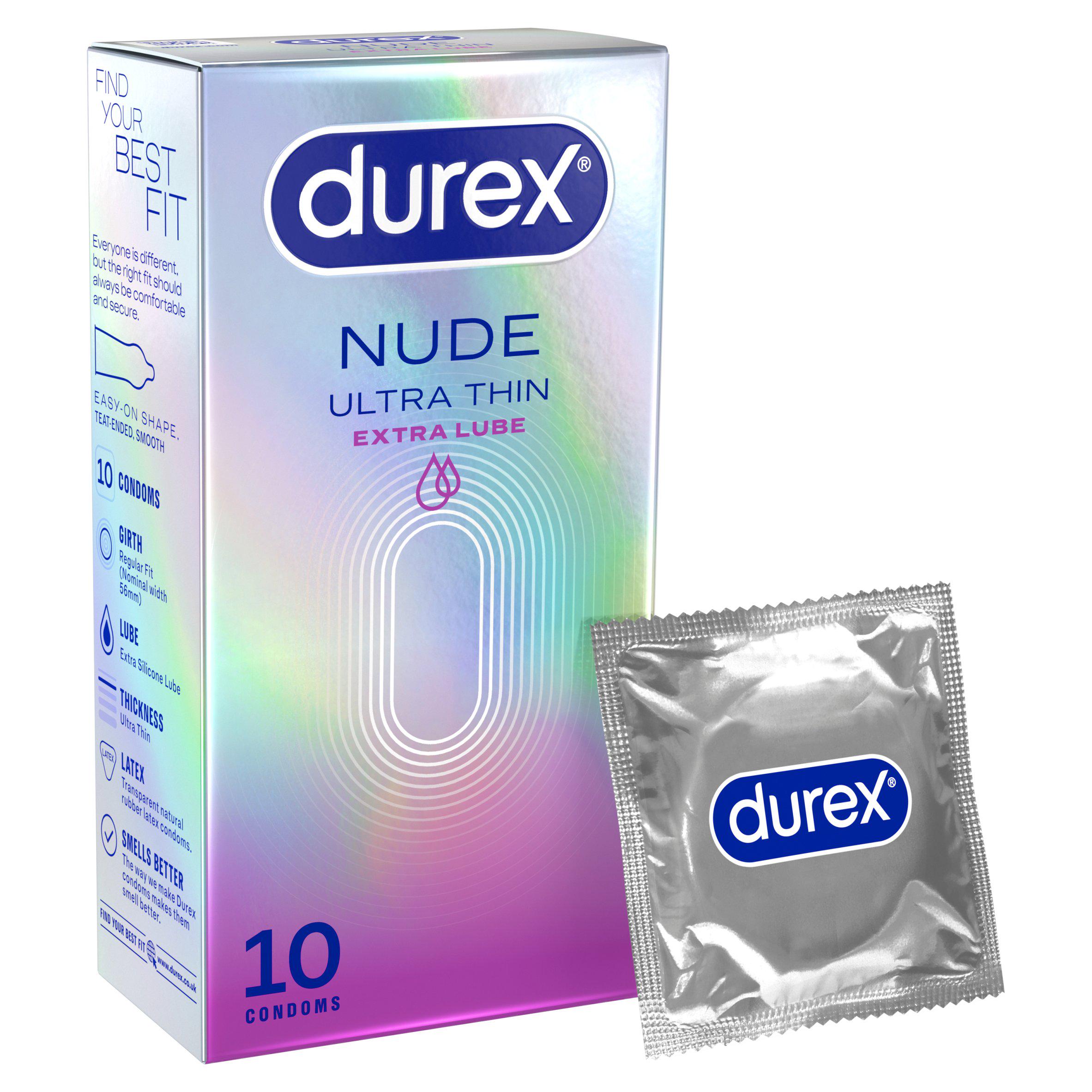 Durex 10 x Nude Extra Lube Condoms