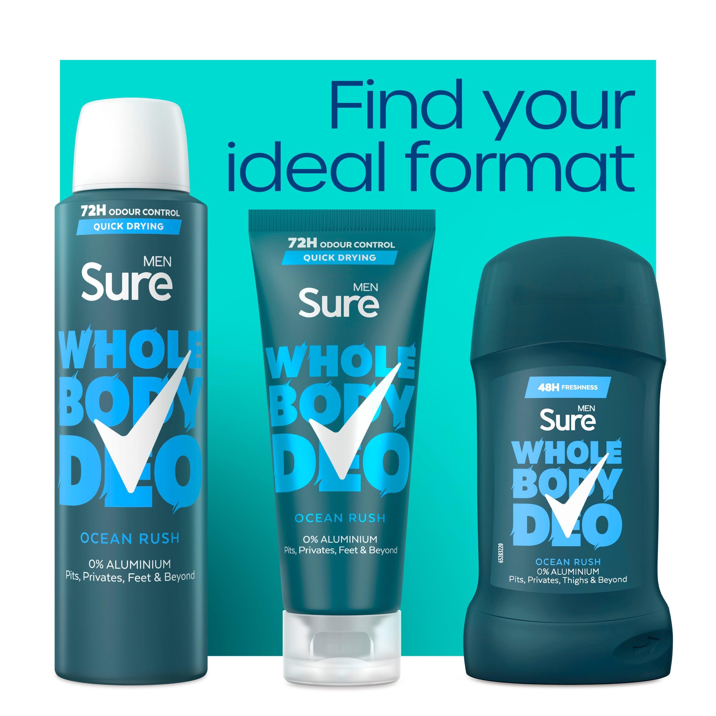 Sure Men Ocean Rush Whole Body Deodorant Cream 72h Odour Control 75ml thumbnail 5