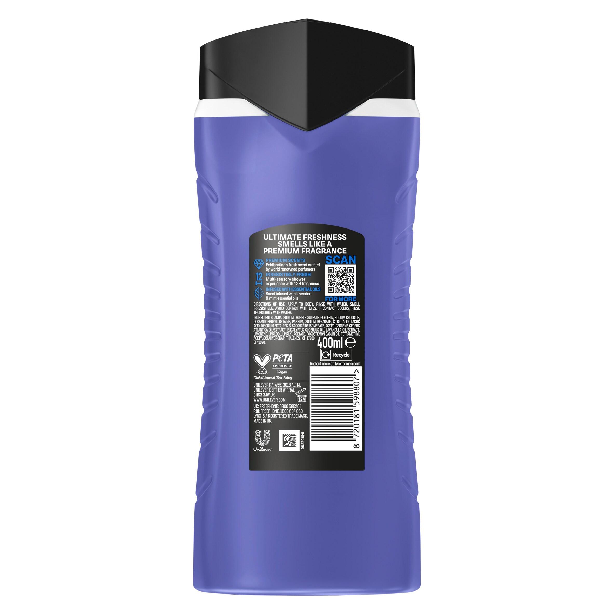 Lynx Blue Lavendar Fine Fragrance Shower Gel Body Wash for Men 400ml thumbnail 6
