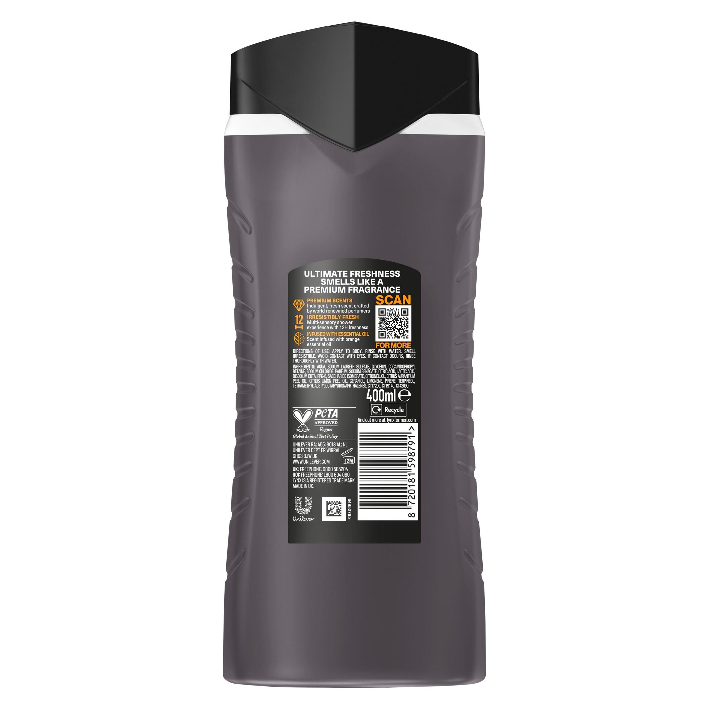 Lynx Black Vanilla Fine Fragrance Shower Gel Body Wash for Men 400ml thumbnail 6