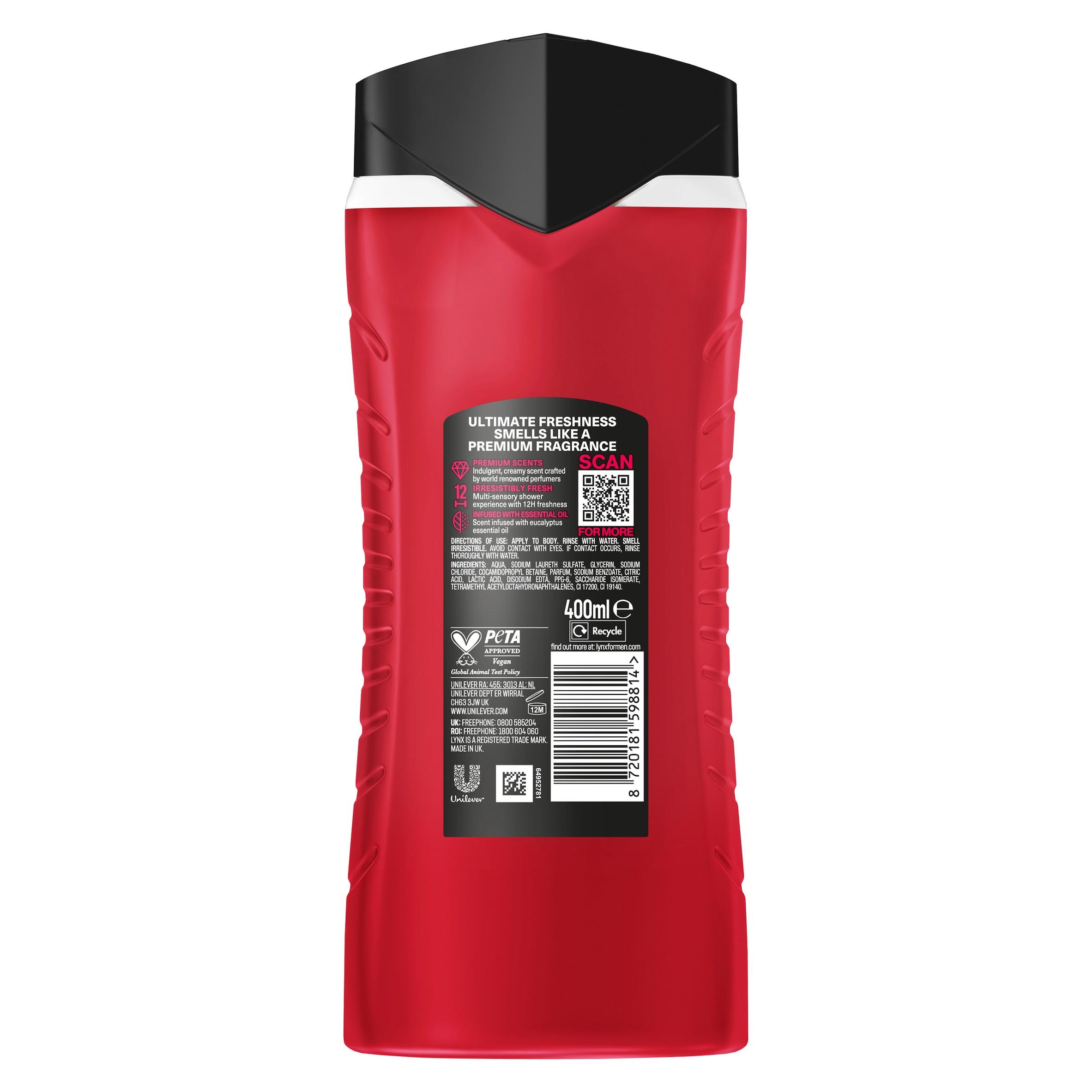 Lynx Cherry Spritz Fine Fragrance Shower Gel Body Wash for Men 400ml thumbnail 6