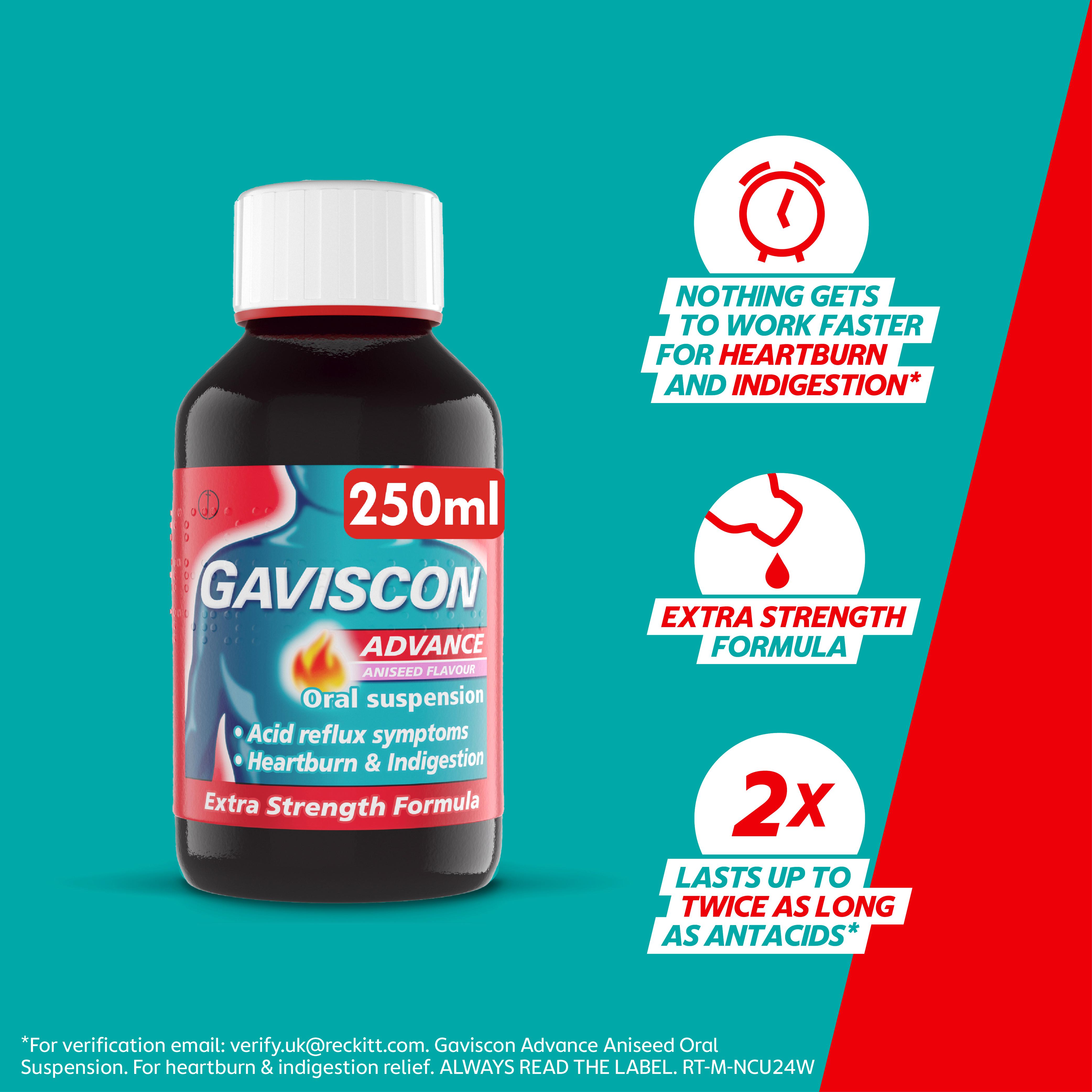 Gaviscon Heartburn & Indigestion Liquid Aniseed 250ml thumbnail 4