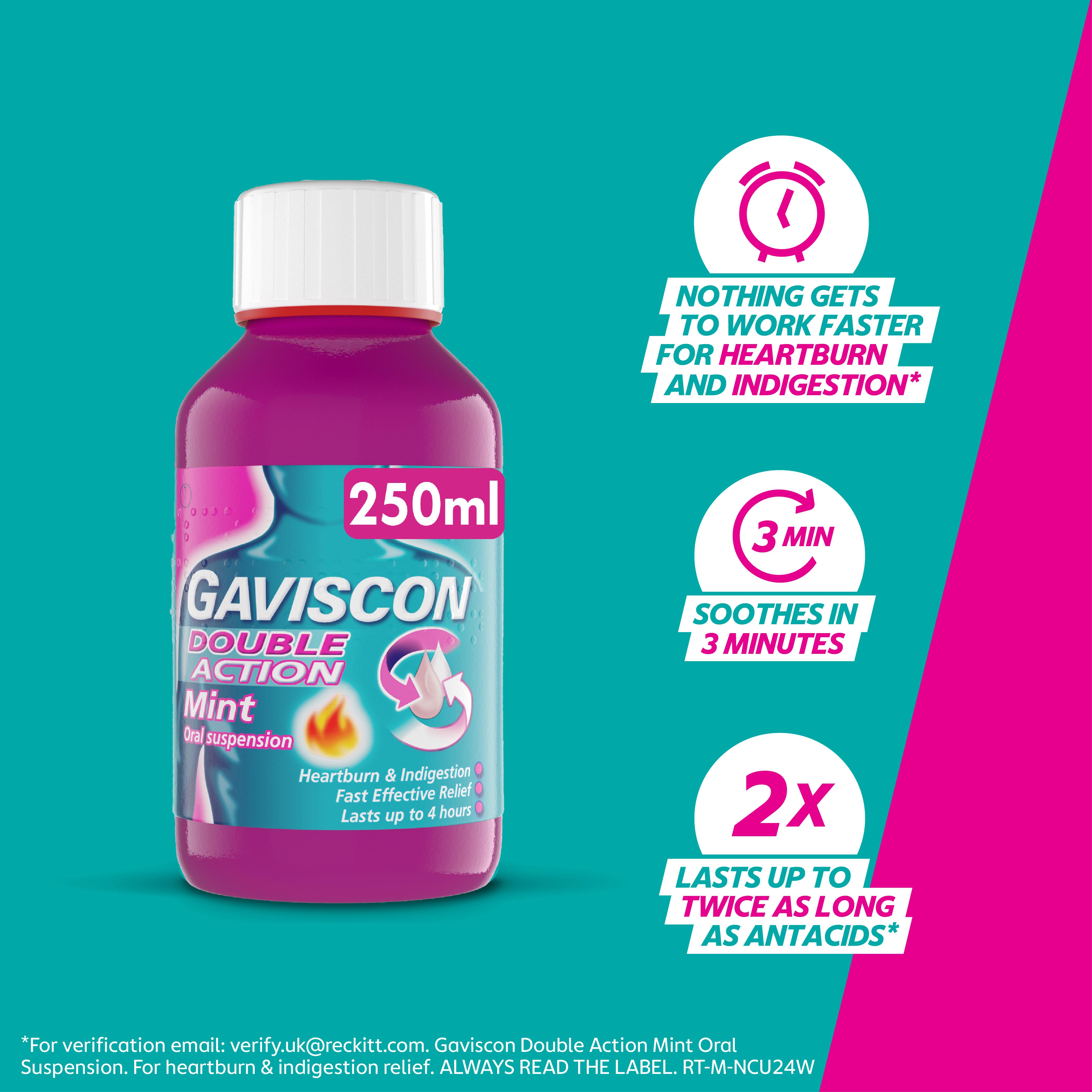 Gaviscon Double Action Mint Oral Suspension 250ml thumbnail 4