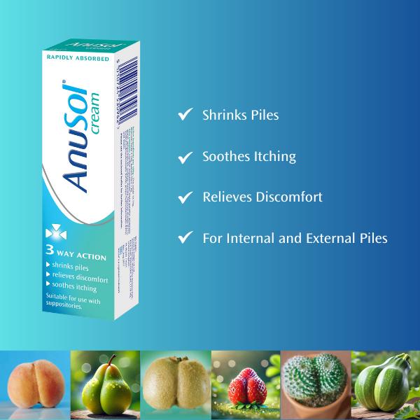 Anusol Cream for Hemorrhoids & Piles Treatment 43g thumbnail 2