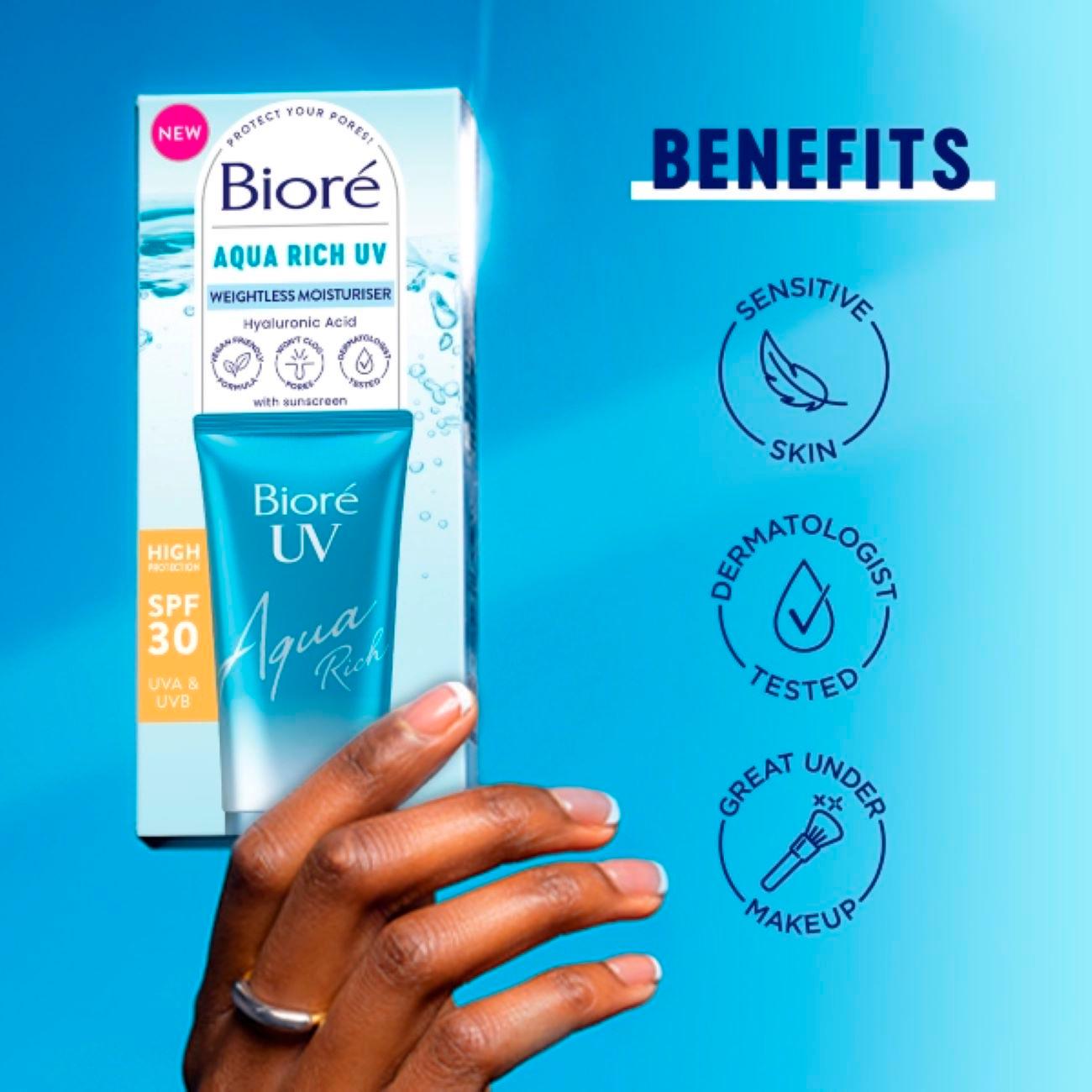 Bioré Aqua Rich Water Essence Sunscreen SPF 30 50ml thumbnail 4