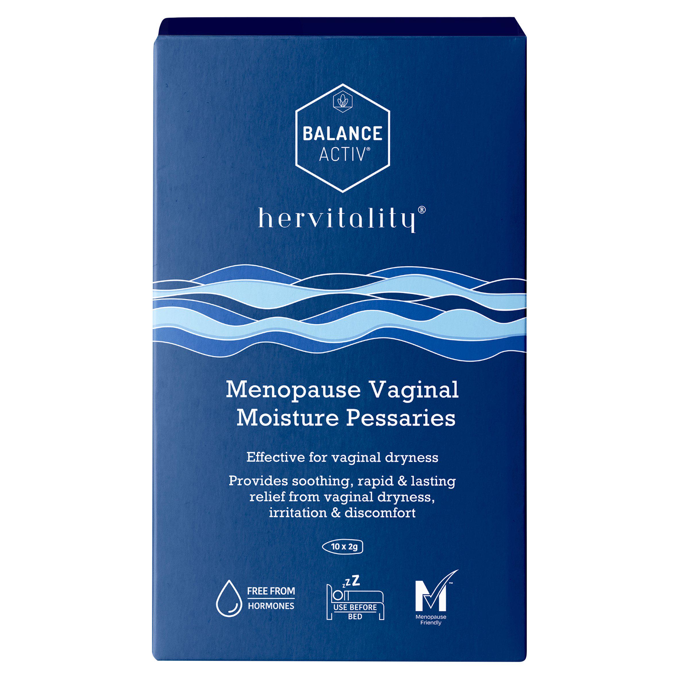Balance Activ Hervitality Menopause Vaginal Moisture Pessaries 10 x 2g