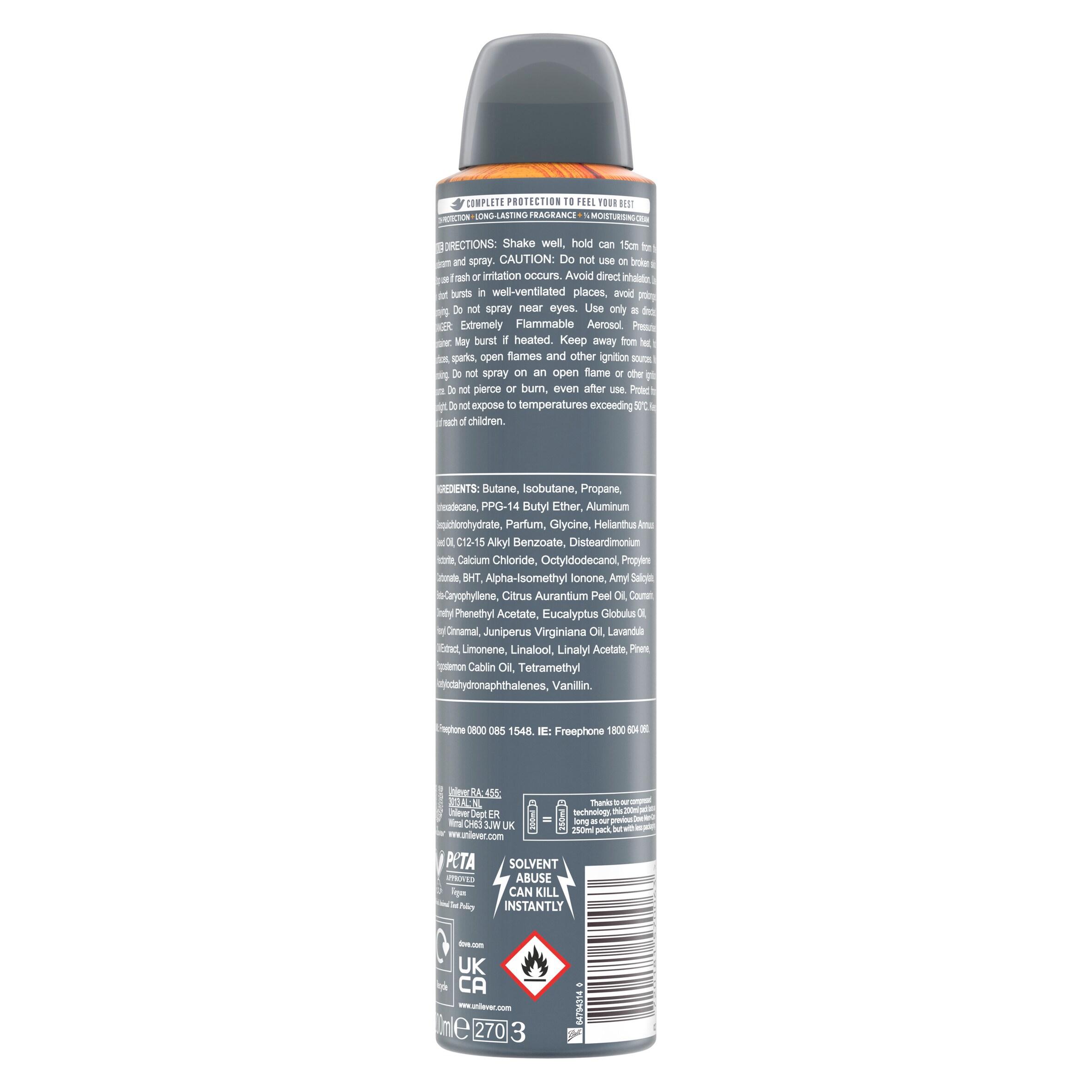 Dove Men+Care Advanced Antiperspirant Aerosol Sandalwood + Vanilla 200ml thumbnail 3