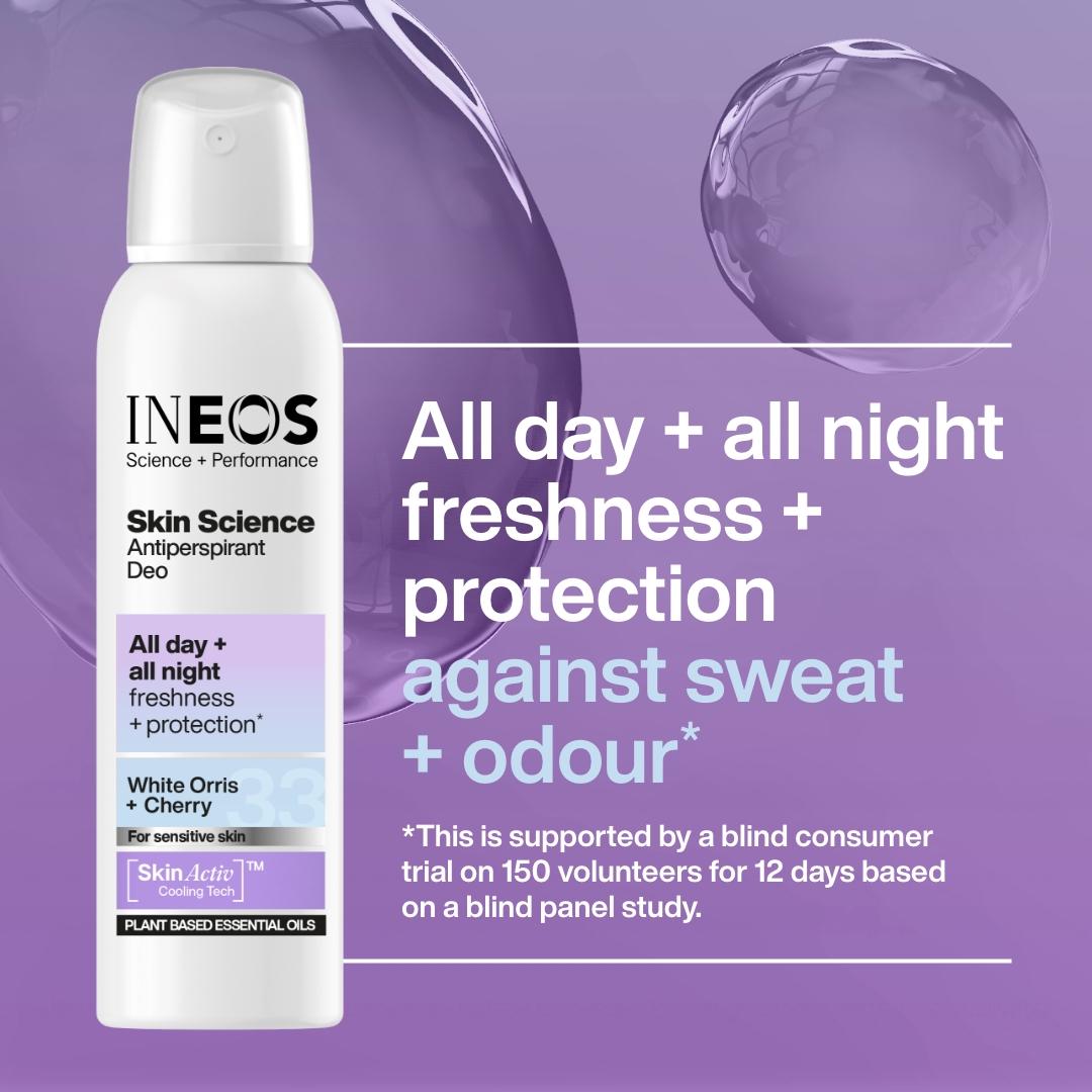 Ineos Skin Science White Orris + Cherry Antiperspirant Deo Spray 200ml thumbnail 4
