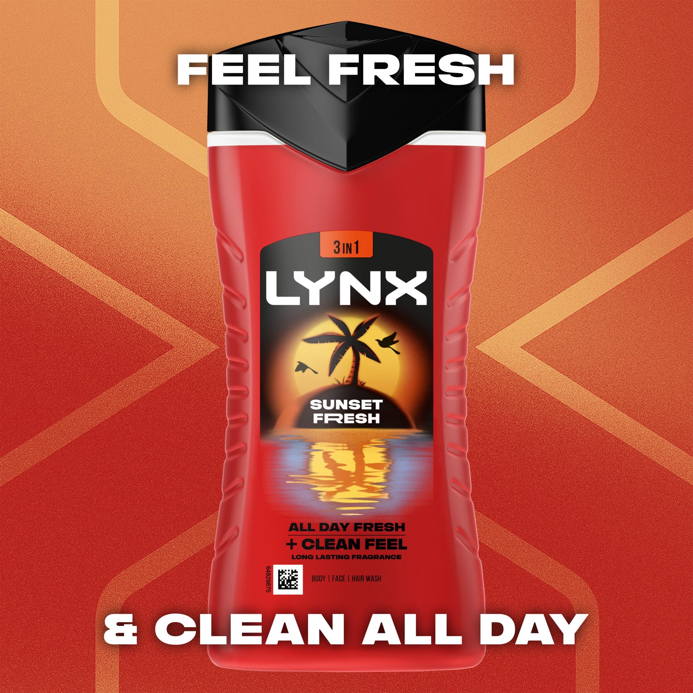 Lynx Sunset Fresh Shower Gel Body Wash for Men 225ml thumbnail 2