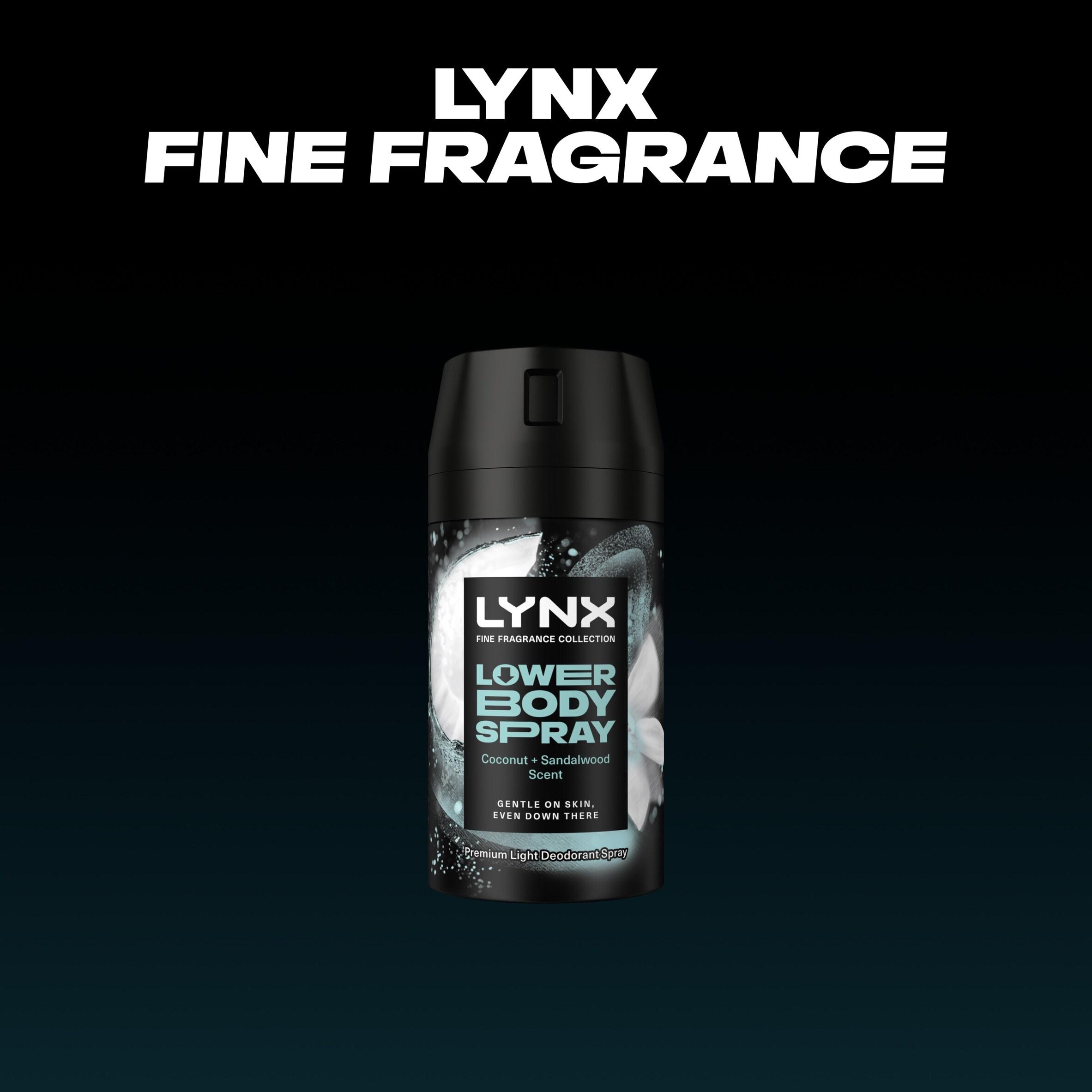 Lynx Coconut + Sandalwood 72hr Lower Body Spray Fine Fragrance Deodorant for Men 100ml thumbnail 5